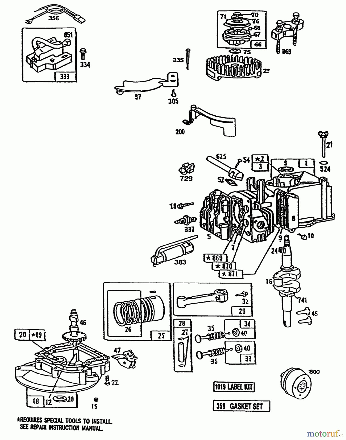  Toro Neu Mowers, Walk-Behind Seite 1 20182 - Toro Lawnmower, 1993 (39000001-39999999) ENGINE BRIGGS & STRATTON MODEL 95902-3148-01 #2