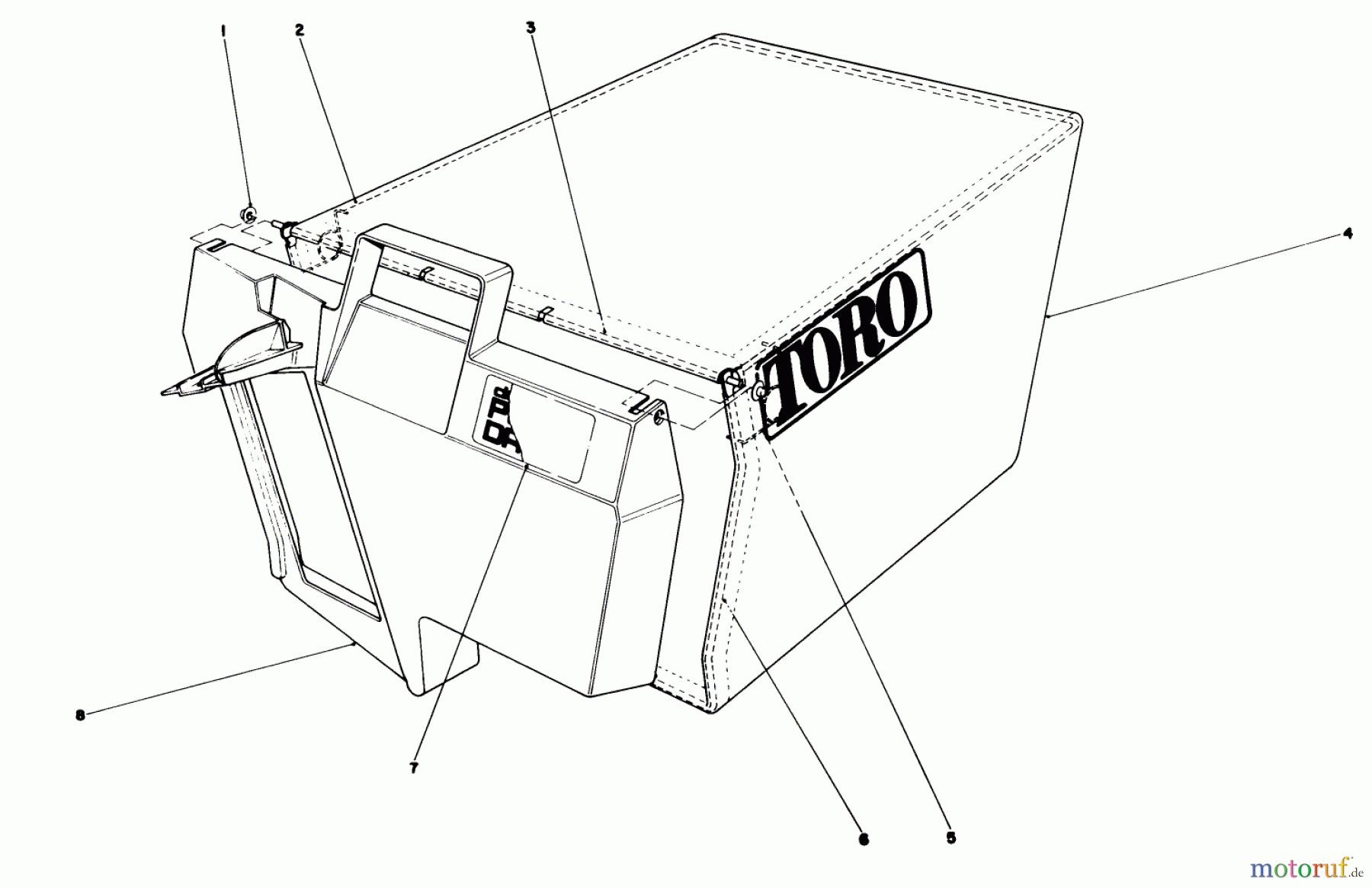  Toro Neu Mowers, Walk-Behind Seite 1 20210 - Toro Lawnmower, 1991 (1000001-1999999) RECYCLER BAGGING KIT MODEL NO. 59174 (OPTIONAL) #2