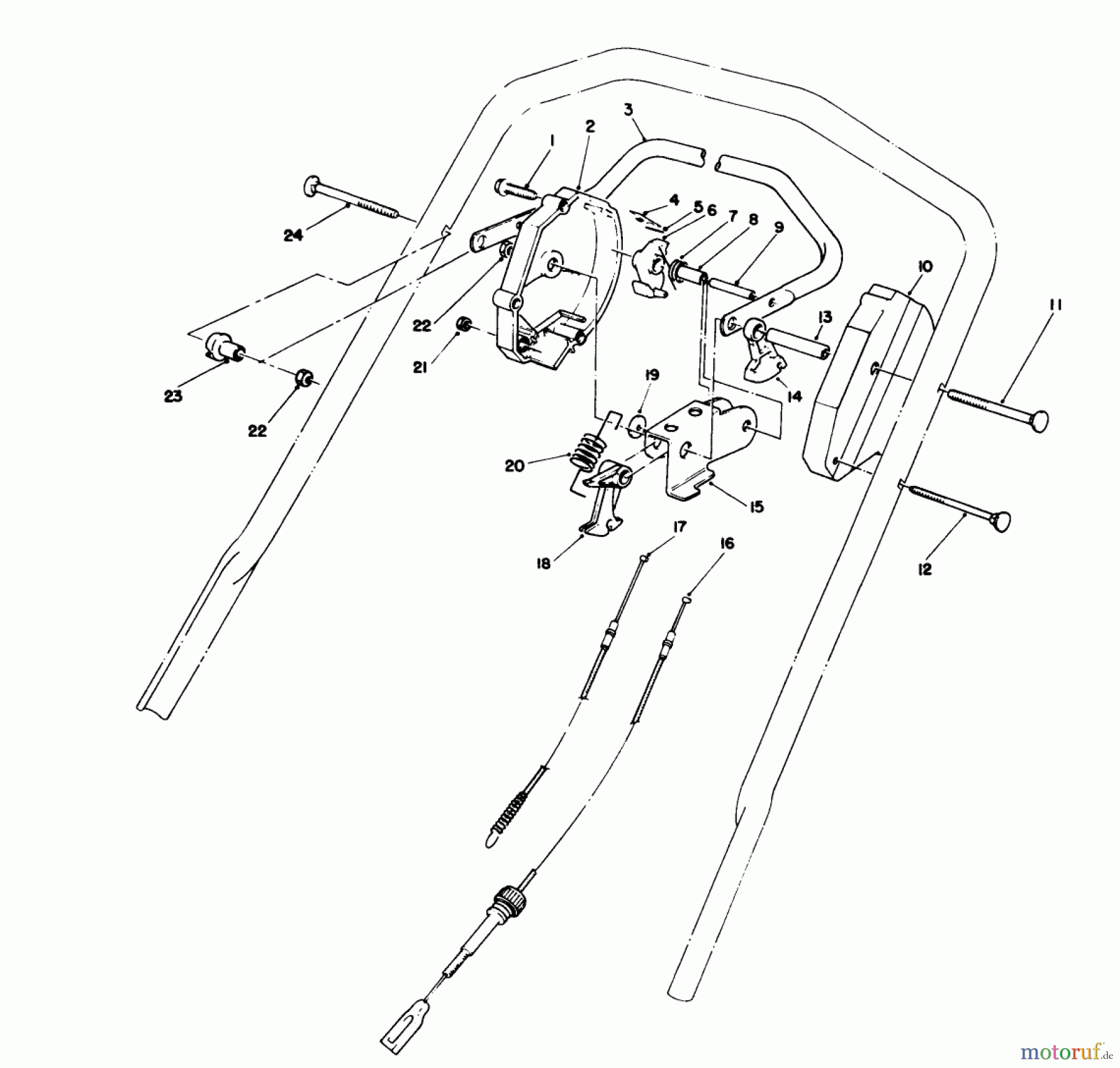  Toro Neu Mowers, Walk-Behind Seite 1 20210 - Toro Lawnmower, 1991 (1000001-1999999) TRACTION CONTROL ASSEMBLY