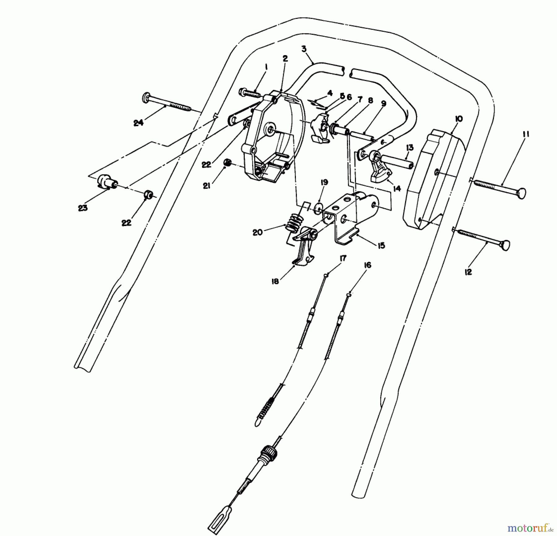  Toro Neu Mowers, Walk-Behind Seite 1 20211 - Toro Lawnmower, 1991 (1000001-1999999) TRACTION CONTROL ASSEMBLY