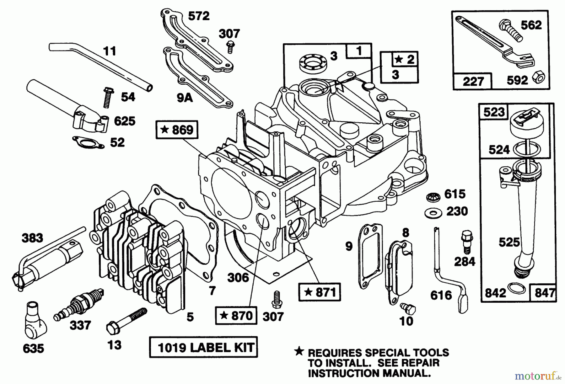  Toro Neu Mowers, Walk-Behind Seite 1 20213 - Toro Lawnmower, 1991 (1000001-1999999) ENGINE BRIGGS & STRATTON MODEL 124702-3115-01 #1