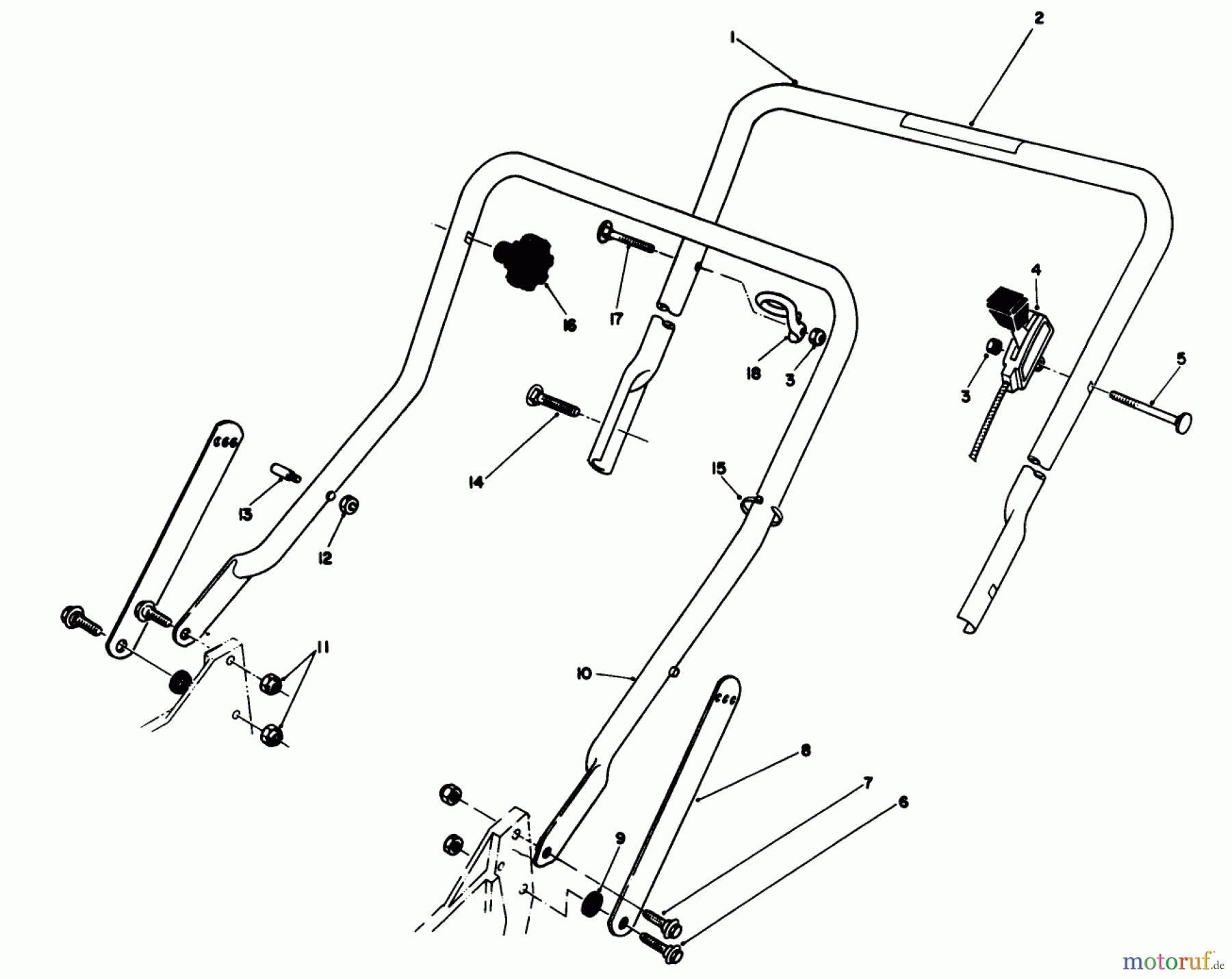  Toro Neu Mowers, Walk-Behind Seite 1 20213 - Toro Lawnmower, 1991 (1000001-1999999) HANDLE ASSEMBLY