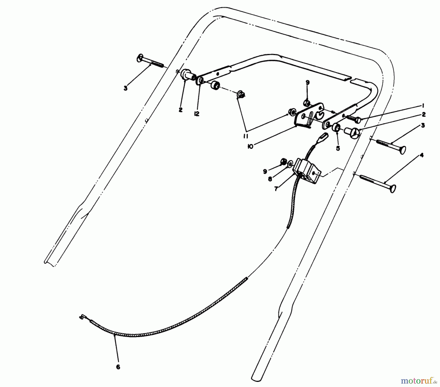  Toro Neu Mowers, Walk-Behind Seite 1 20213 - Toro Lawnmower, 1991 (1000001-1999999) TRACTION CONTROL ASSEMBLY