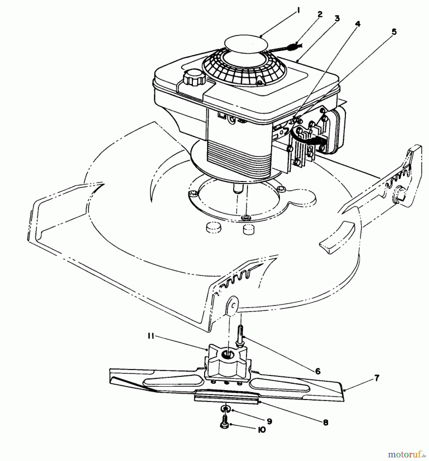  Toro Neu Mowers, Walk-Behind Seite 1 20213 - Toro Lawnmower, 1992 (2000001-2999999) ENGINE ASSEMBLY
