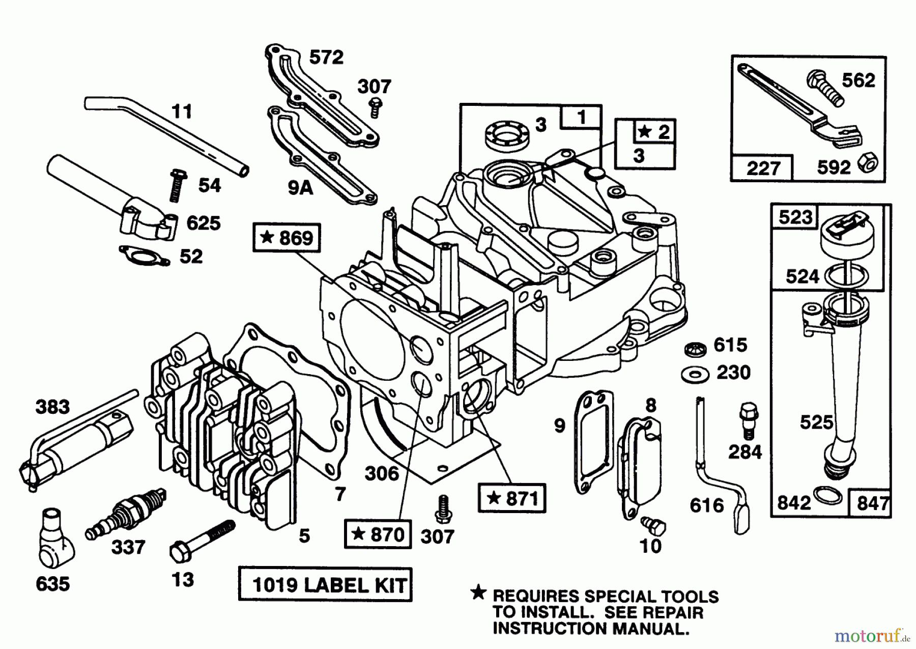  Toro Neu Mowers, Walk-Behind Seite 1 20213 - Toro Lawnmower, 1992 (2000001-2999999) ENGINE BRIGGS & STRATTON MODEL 124702-3115-01 #1