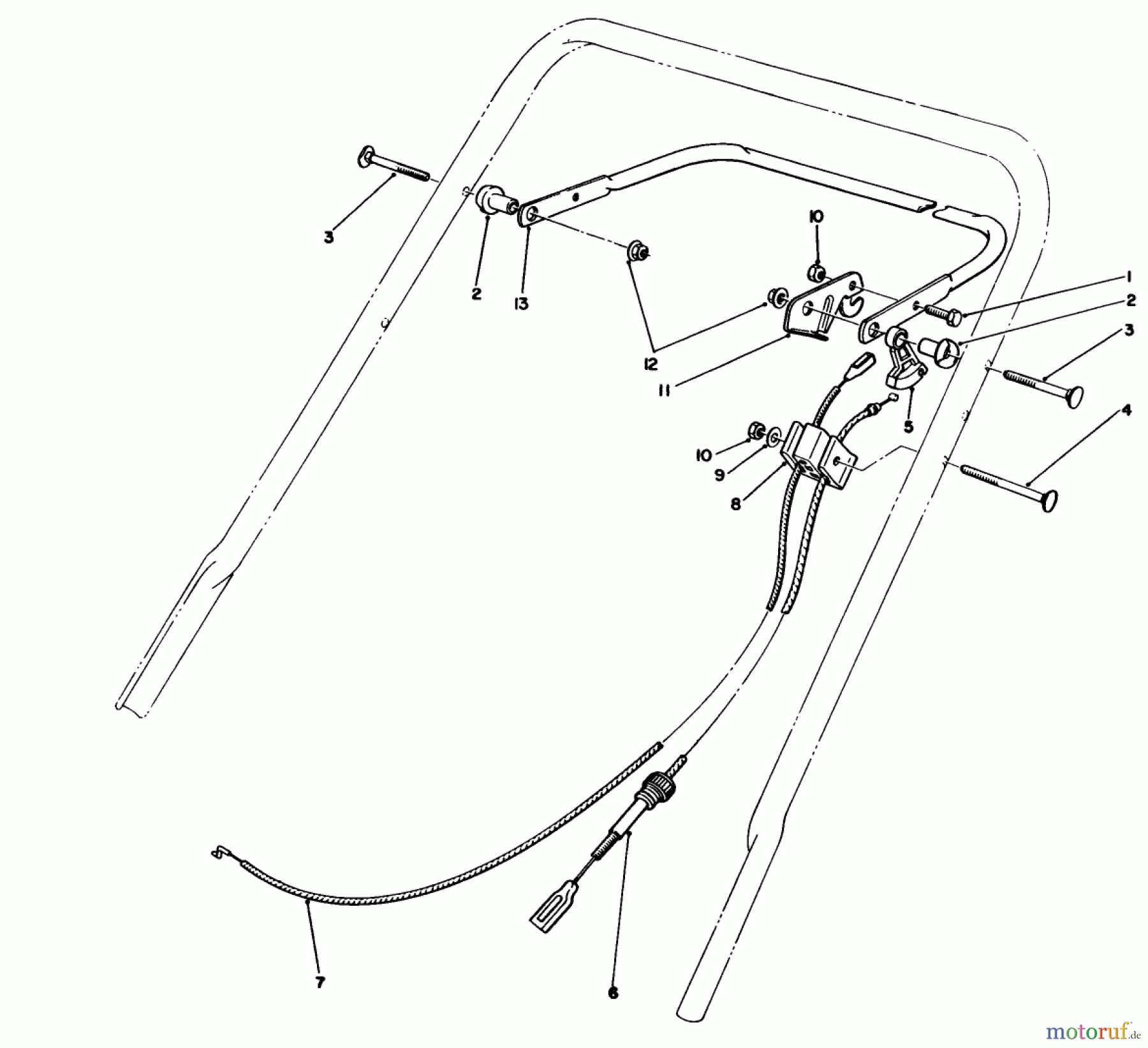  Toro Neu Mowers, Walk-Behind Seite 1 20214 - Toro Lawnmower, 1992 (2000001-2999999) TRACTION CONTROL ASSEMBLY