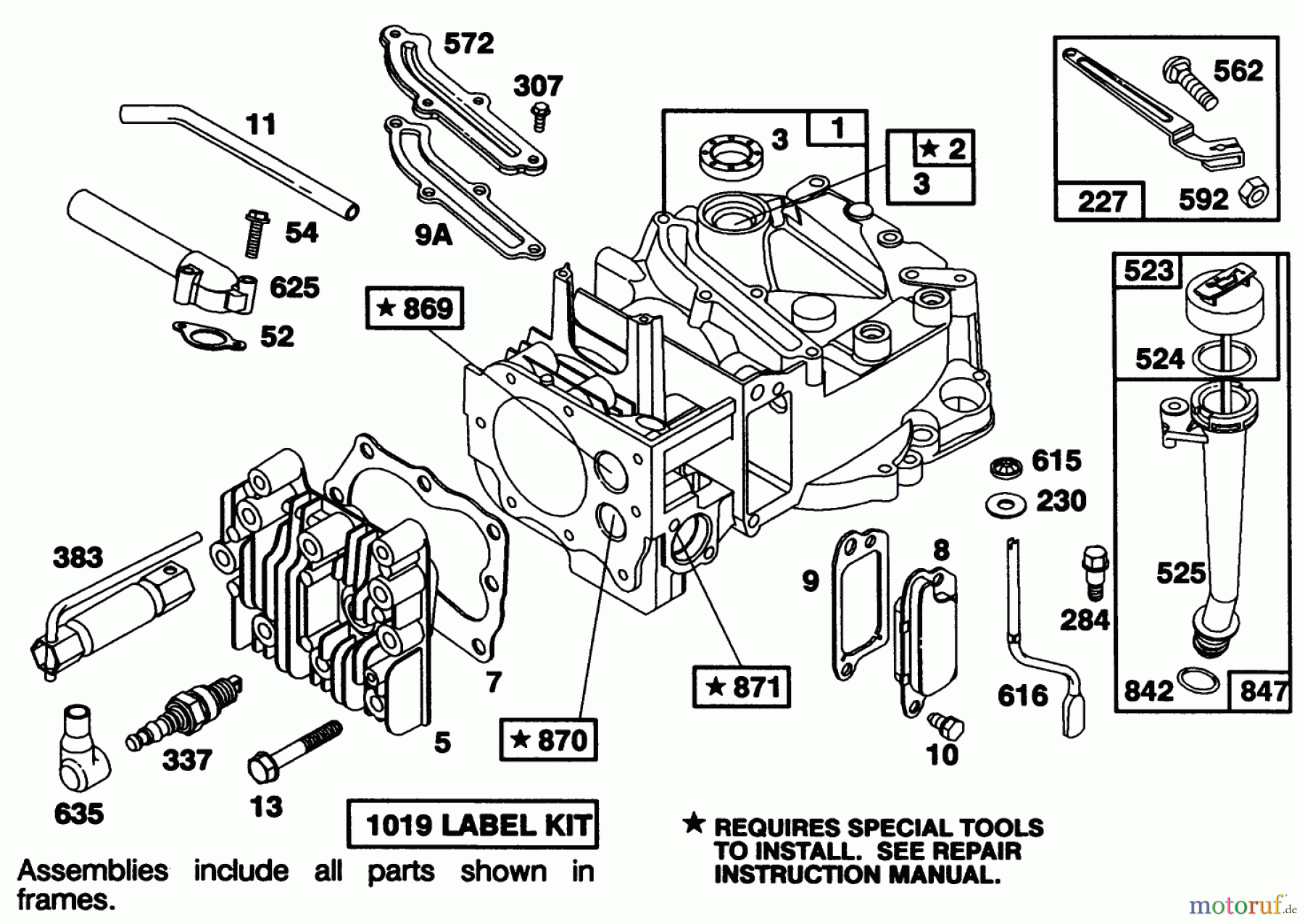  Toro Neu Mowers, Walk-Behind Seite 1 20215 - Toro Lawnmower, 1991 (1000001-1999999) ENGINE BRIGGS & STRATTON MODEL 122702-3171-01 #1