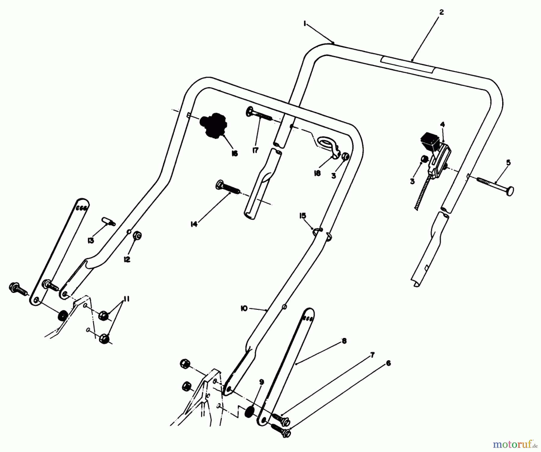  Toro Neu Mowers, Walk-Behind Seite 1 20215 - Toro Lawnmower, 1991 (1000001-1999999) HANDLE ASSEMBLY