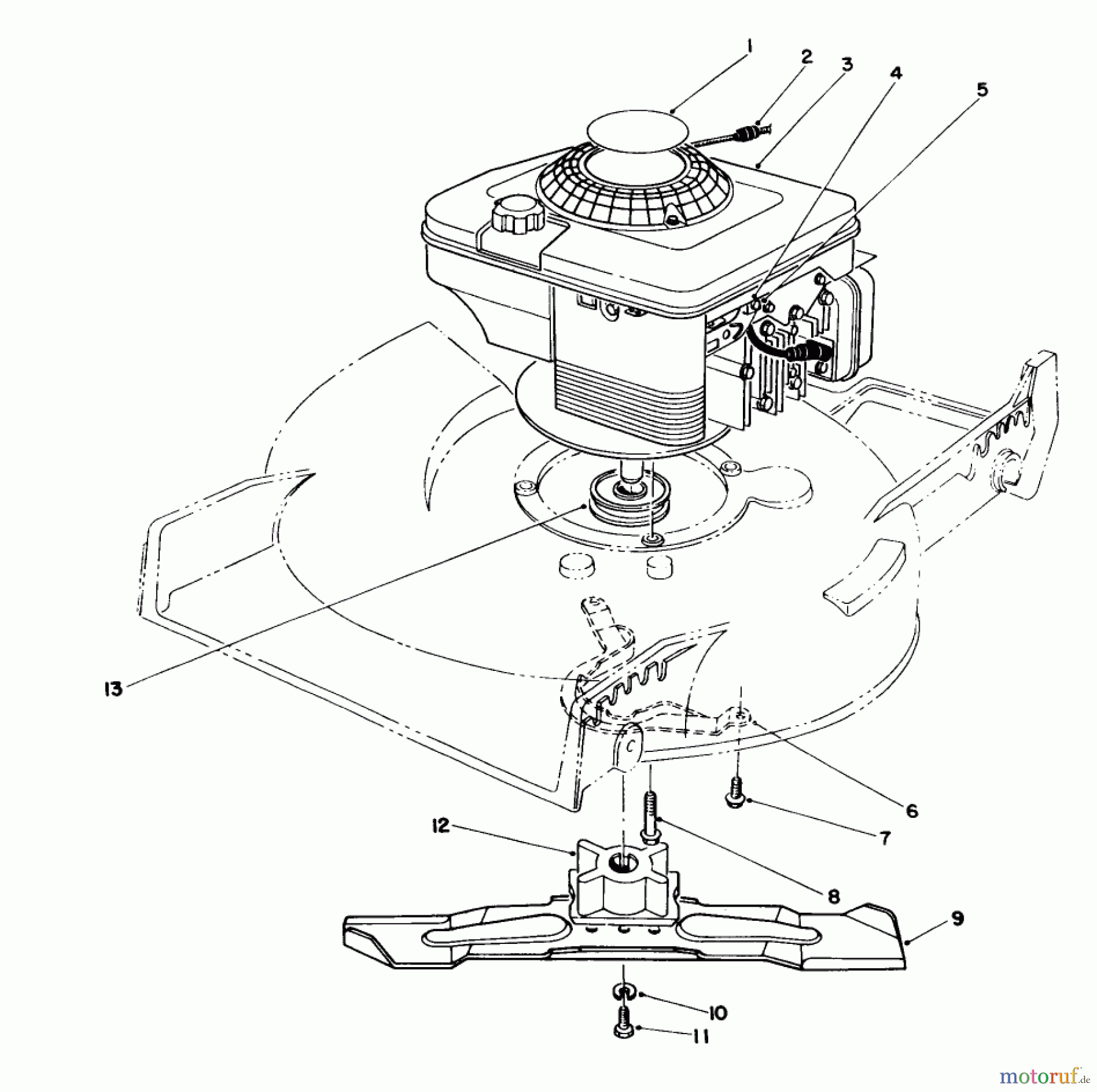  Toro Neu Mowers, Walk-Behind Seite 1 20216 - Toro Lawnmower, 1991 (1000001-1999999) ENGINE ASSEMBLY