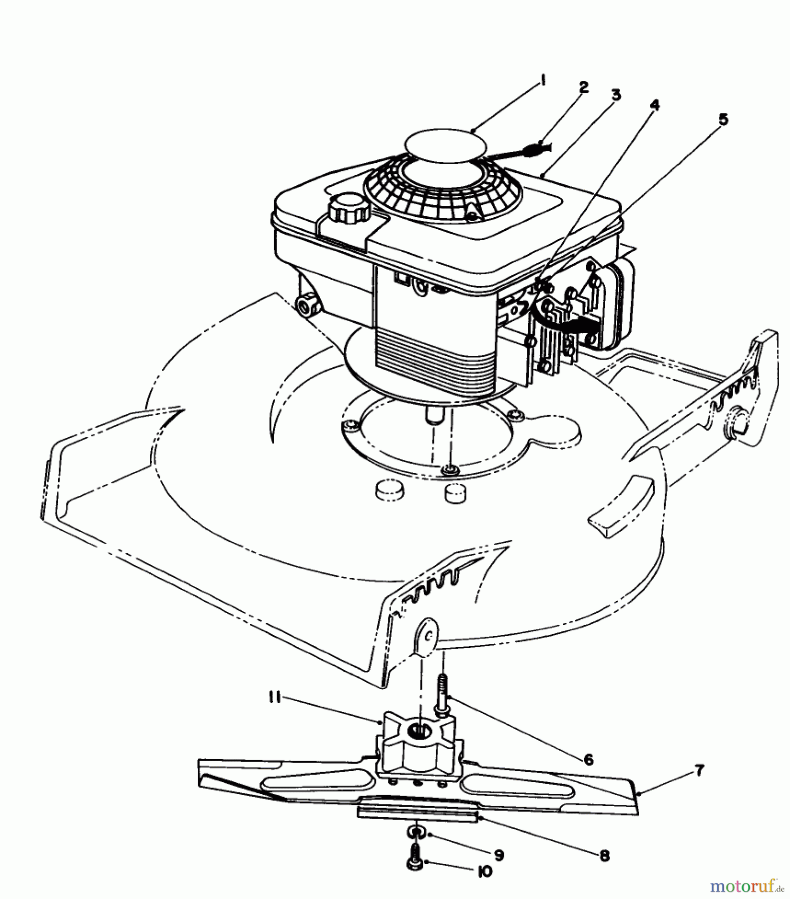  Toro Neu Mowers, Walk-Behind Seite 1 20217 - Toro Lawnmower, 1991 (1000001-1999999) ENGINE ASSEMBLY