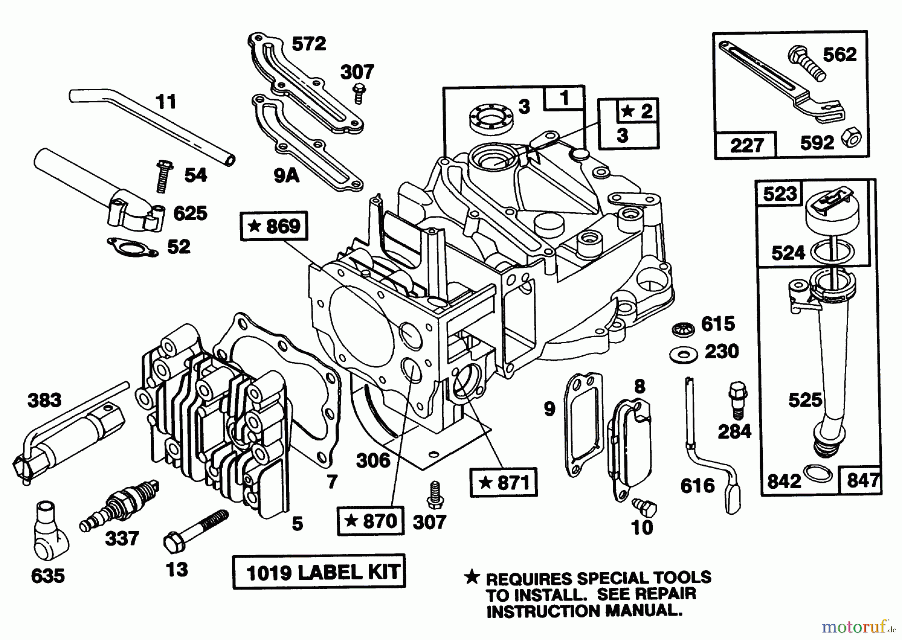  Toro Neu Mowers, Walk-Behind Seite 1 20217 - Toro Lawnmower, 1991 (1000001-1999999) ENGINE RIGGS & STRATTON MODEL 124702-3115-01 #1