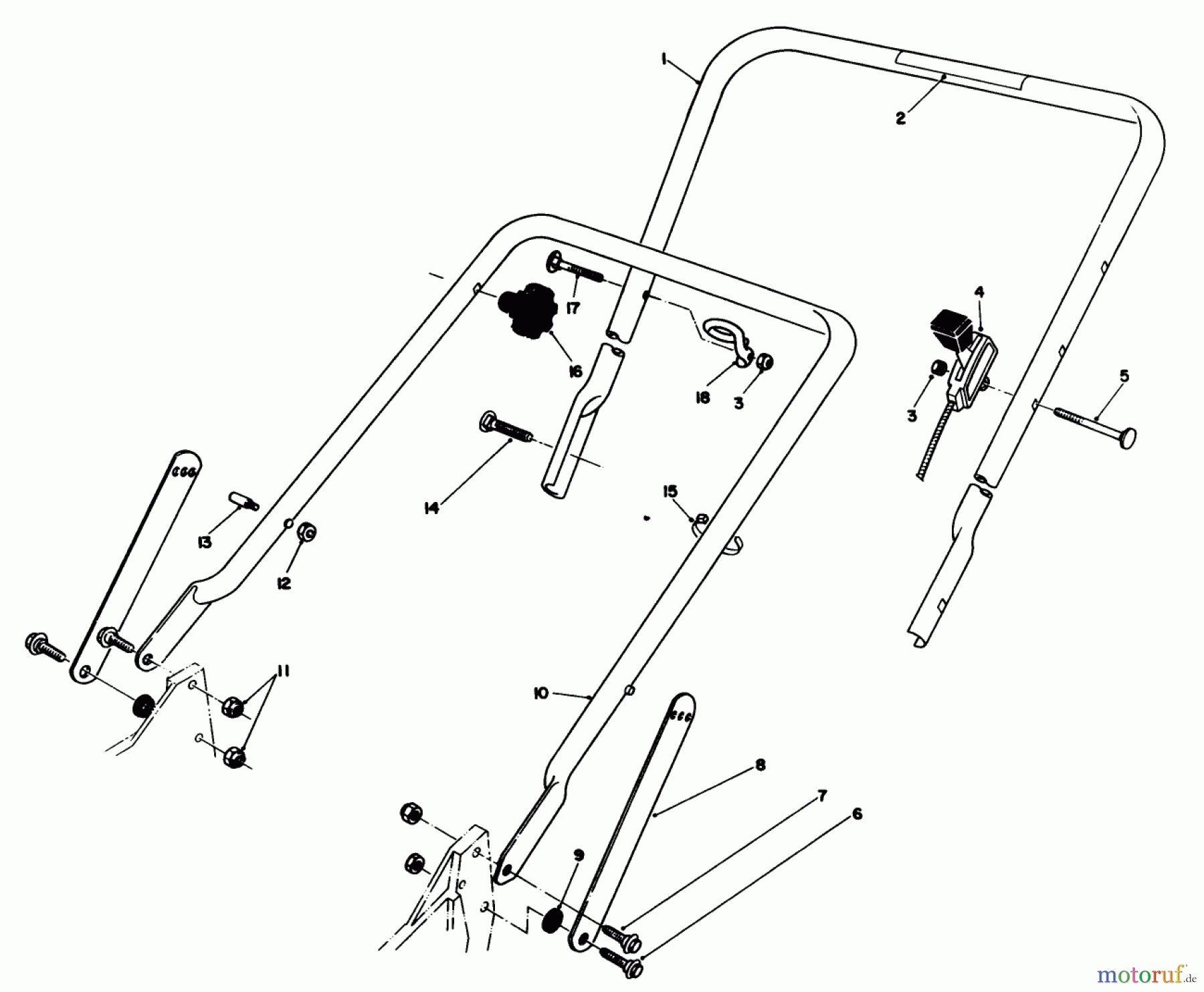  Toro Neu Mowers, Walk-Behind Seite 1 20217 - Toro Lawnmower, 1991 (1000001-1999999) HANDLE ASSEMBLY