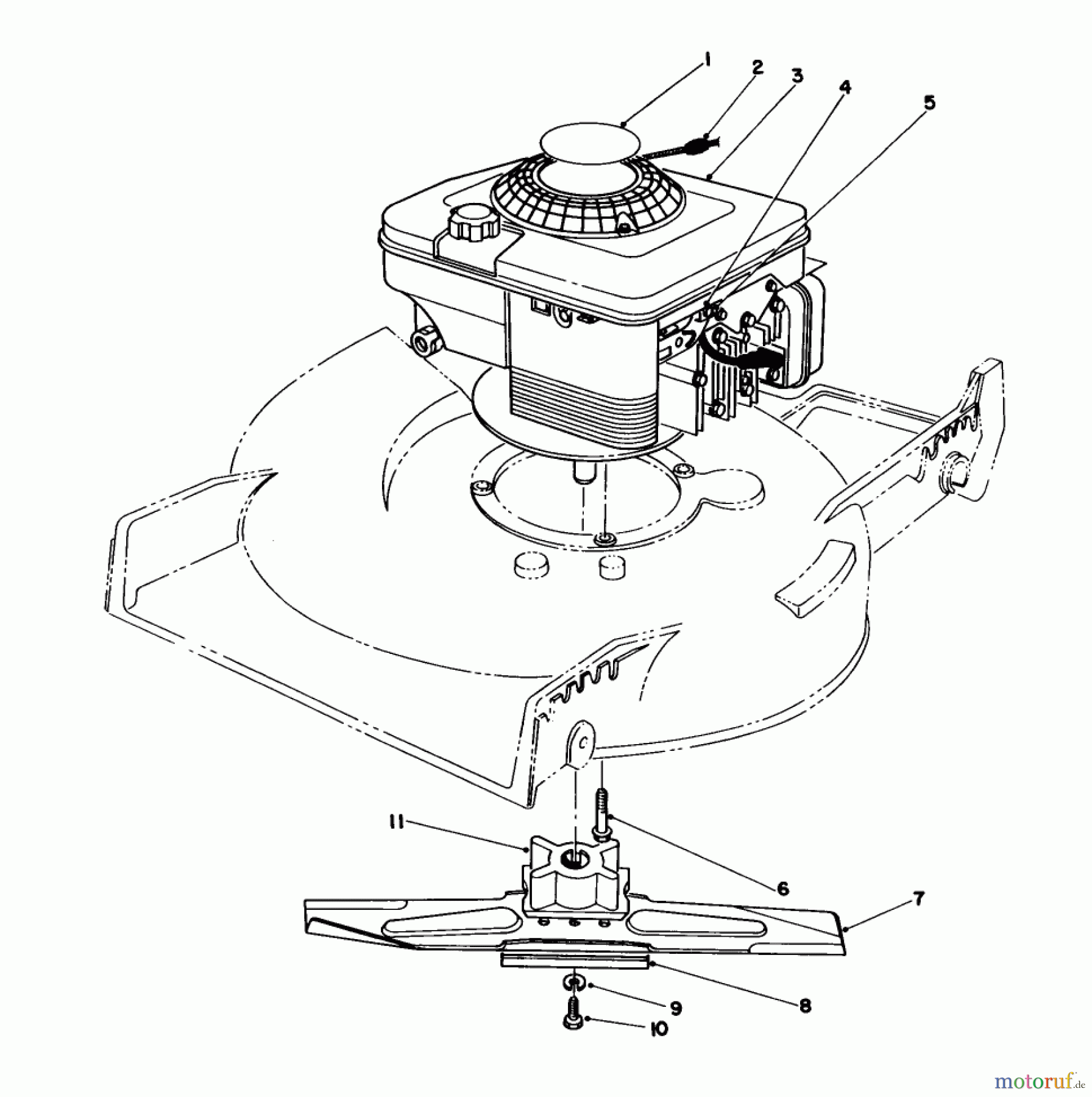  Toro Neu Mowers, Walk-Behind Seite 1 20217 - Toro Lawnmower, 1992 (2000001-2999999) ENGINE ASSEMBLY