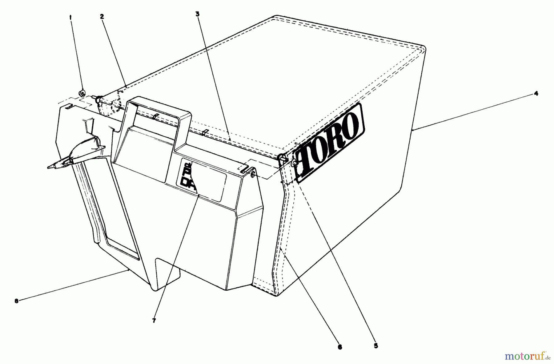  Toro Neu Mowers, Walk-Behind Seite 1 20218 - Toro Lawnmower, 1992 (2000001-2999999) RECYCLER BAGGING KIT MODEL NO. 59174 (OPTIONAL)
