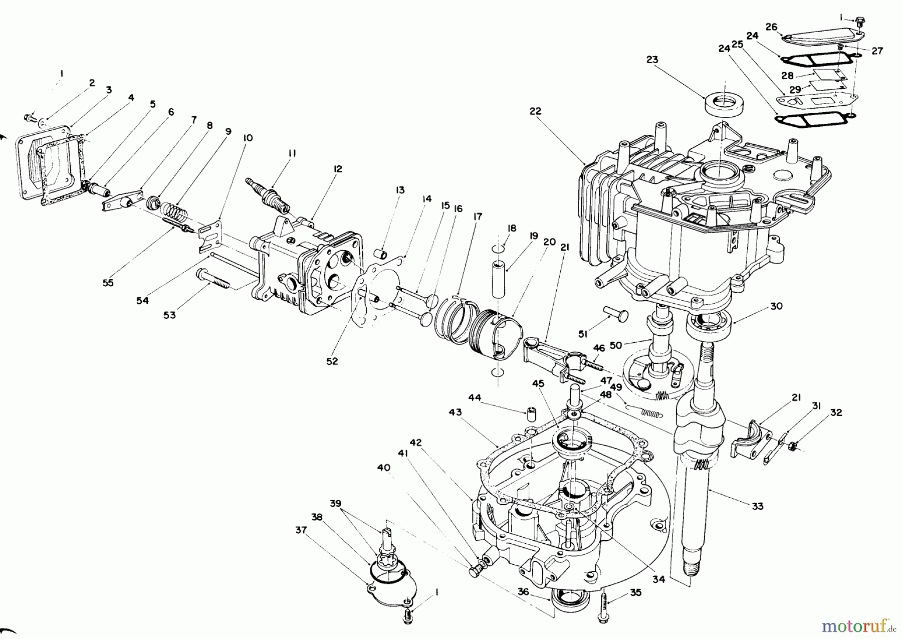 Toro Neu Mowers, Walk-Behind Seite 1 20219 - Toro Lawnmower, 1991 (1000001-1999999) ENGINE ASSEMBLY (MODEL NO. VML0-2)