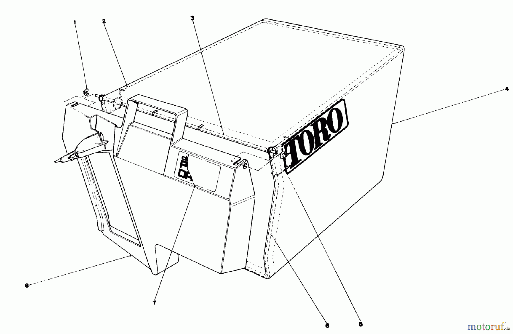  Toro Neu Mowers, Walk-Behind Seite 1 20219 - Toro Lawnmower, 1991 (1000001-1999999) RECYCLER BAGGING KIT MODEL NO. 59174 (OPTIONAL)