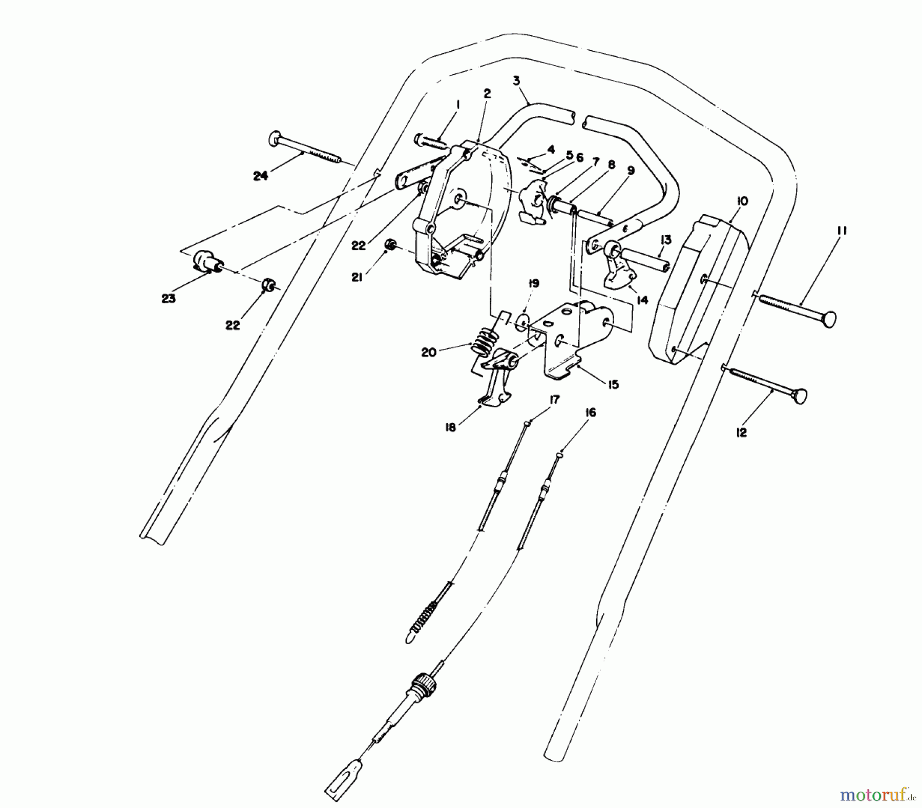  Toro Neu Mowers, Walk-Behind Seite 1 20325 - Toro Lawnmower, 1992 (2000001-2999999) TRACTION CONTROL ASSEMBLY