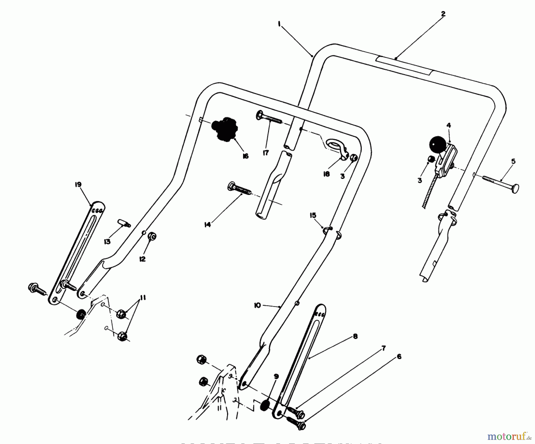 Toro Neu Mowers, Walk-Behind Seite 1 20326 - Toro Lawnmower, 1992 (2000001-2999999) HANDLE ASSEMBLY