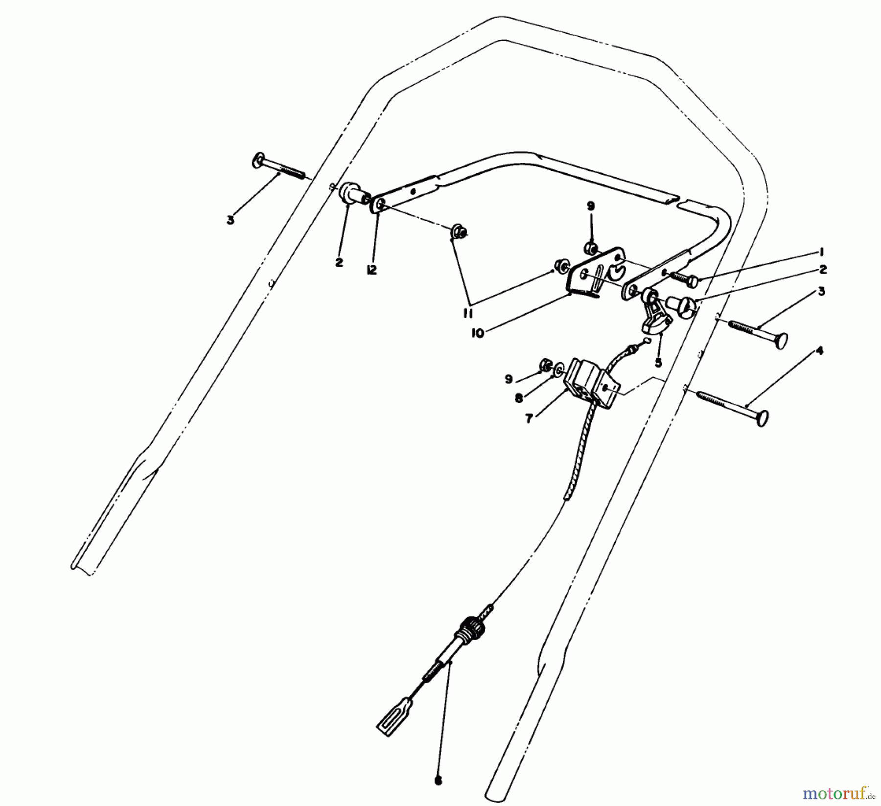  Toro Neu Mowers, Walk-Behind Seite 1 20327B - Toro Lawnmower, 1992 (2000001-2999999) TRACTION CONTROL ASSEMBLY