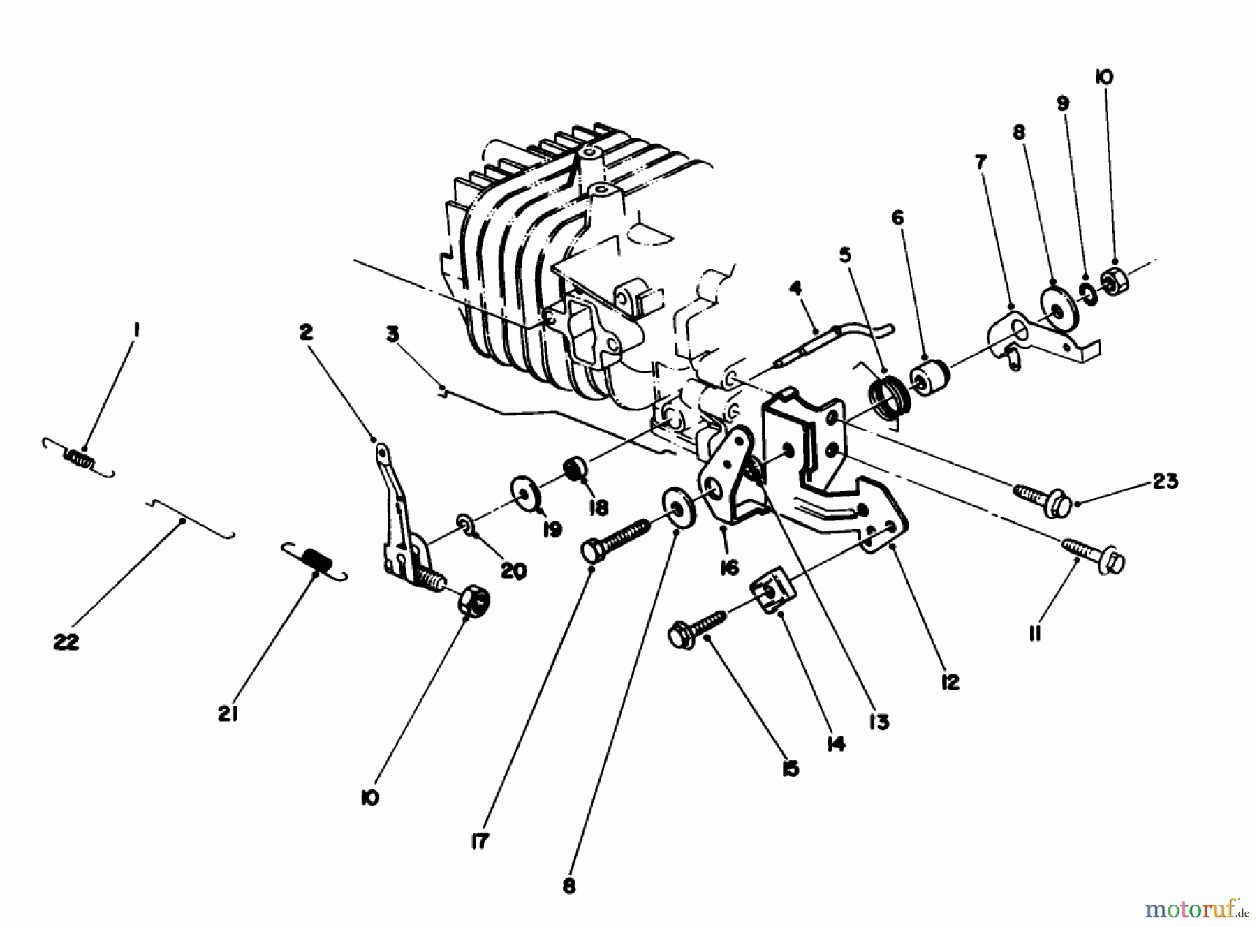  Toro Neu Mowers, Walk-Behind Seite 1 20329 - Toro Lawnmower, 1992 (2000001-2999999) GOVERNOR ASSEMBLY (ENGINE MODEL NO. 47PM1-2)(SERIAL NO. 2000001-2005000)