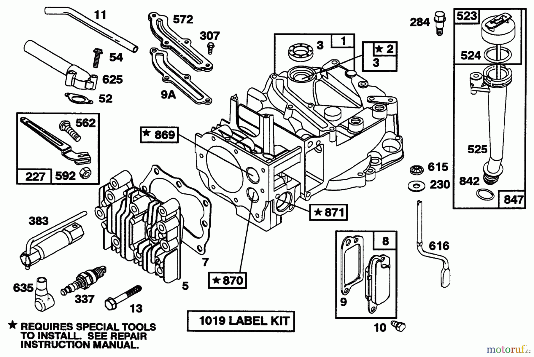  Toro Neu Mowers, Walk-Behind Seite 1 20433 - Toro Lawnmower, 1993 (39000001-39999999) ENGINE BRIGGS & STRATTON MODEL 122702-3171-01 #1