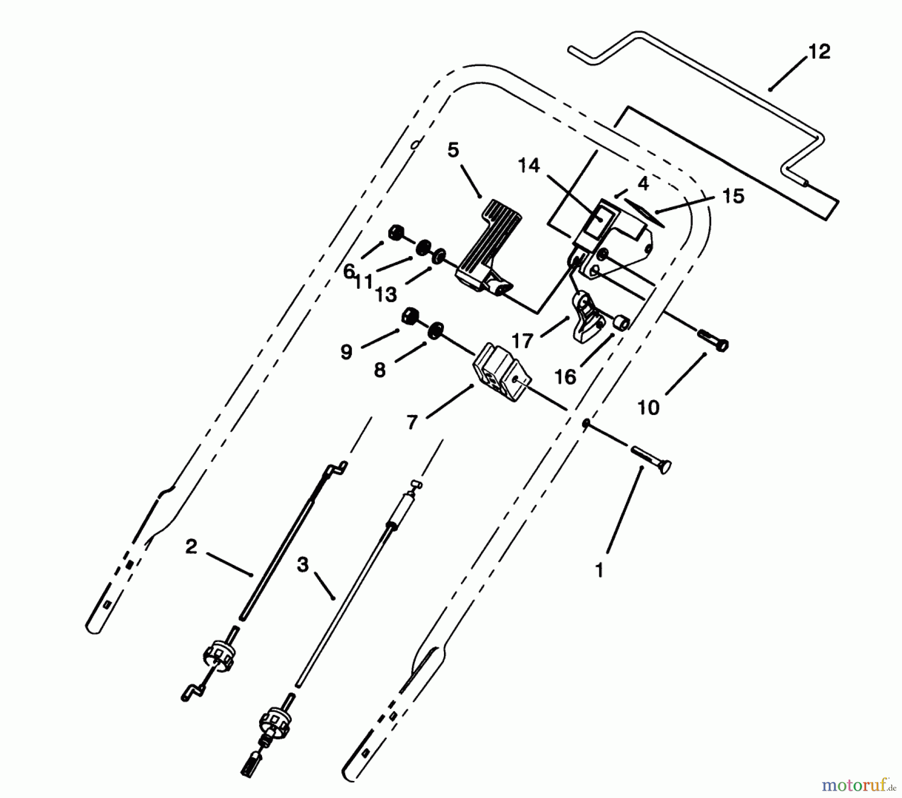  Toro Neu Mowers, Walk-Behind Seite 1 20434 - Toro Recycler II, 1994 (4900001-4999999) TRACTION CONTROL ASSEMBLY