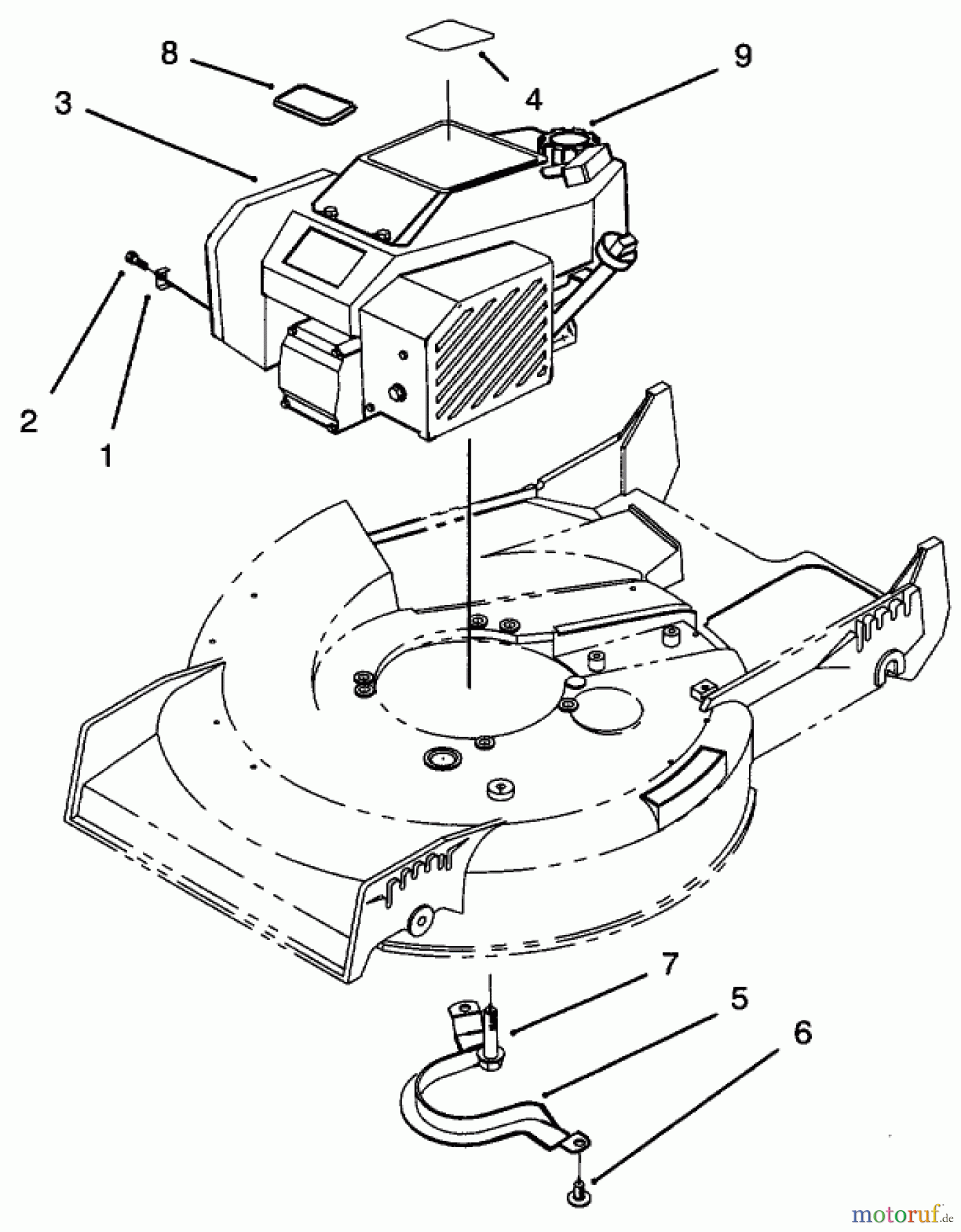  Toro Neu Mowers, Walk-Behind Seite 1 20438 - Toro Lawnmower, 1993 (39000001-39999999) ENGINE ASSEMBLY