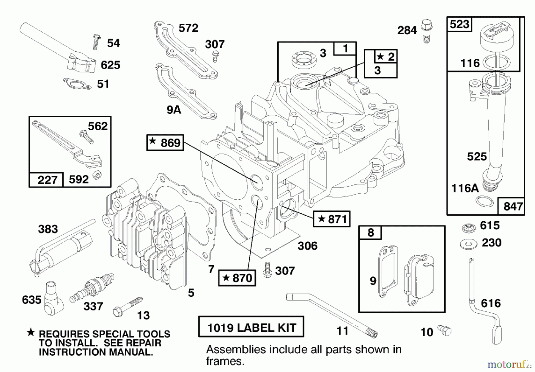  Toro Neu Mowers, Walk-Behind Seite 1 20445 - Toro Lawnmower, 1997 (7900001-7999999) ENGINE BRIGGS & STRATTON MODEL 12F802-1750-A1 #1
