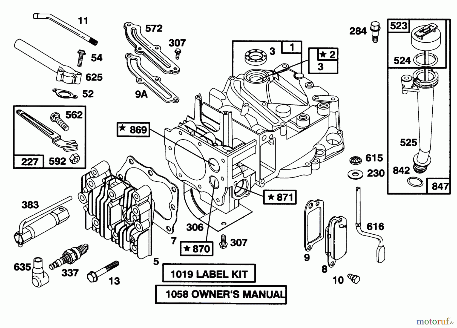  Toro Neu Mowers, Walk-Behind Seite 1 20463 - Toro Super Recycler Lawnmower, 1996 (6900001-6999999) ENGINE BRIGGS & STRATTON MODEL 128807-0658-01 #1