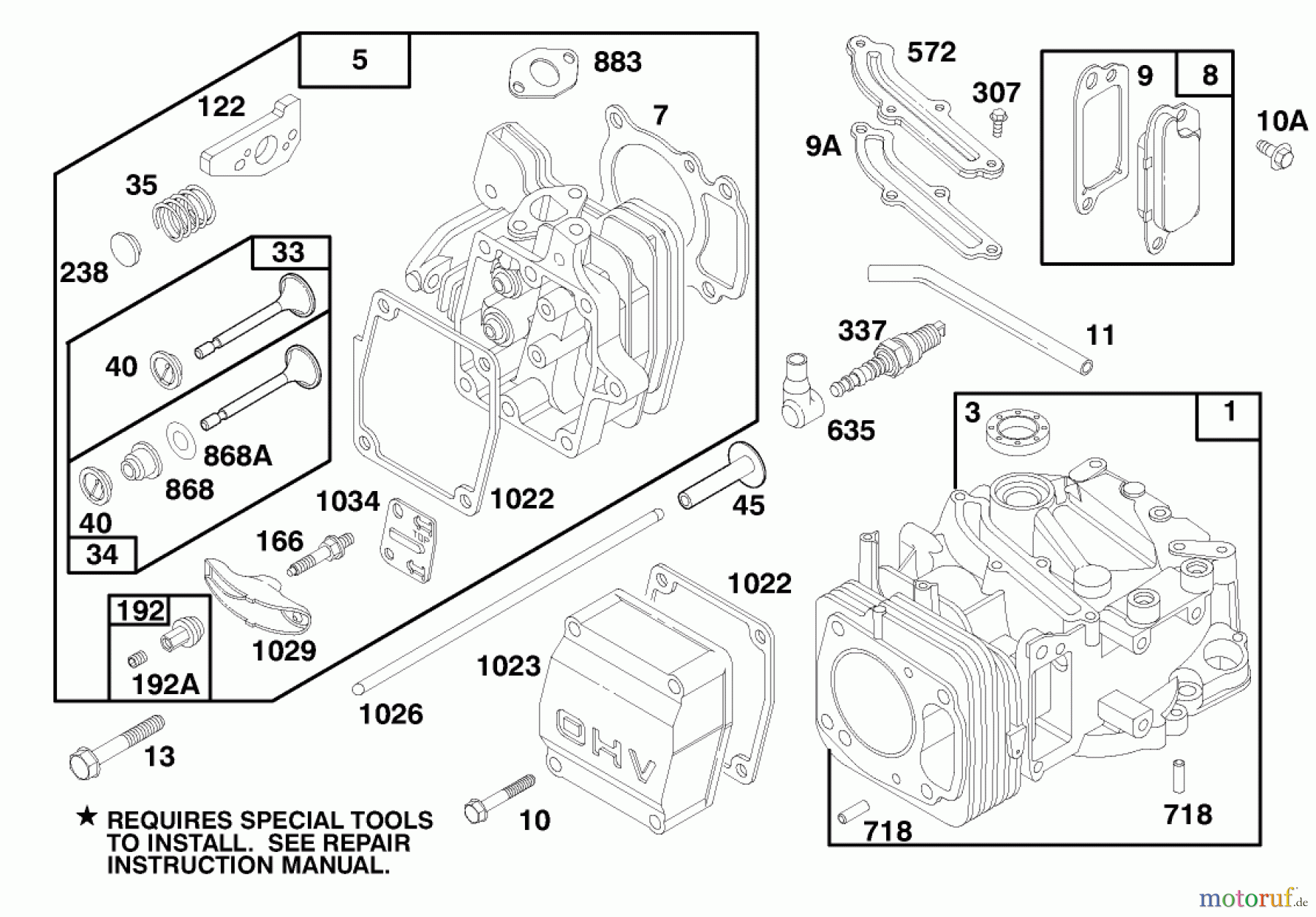  Toro Neu Mowers, Walk-Behind Seite 1 20464 - Toro Super Recycler Lawnmower, 1996 (6900001-6999999) ENGINE GTS 150 #1