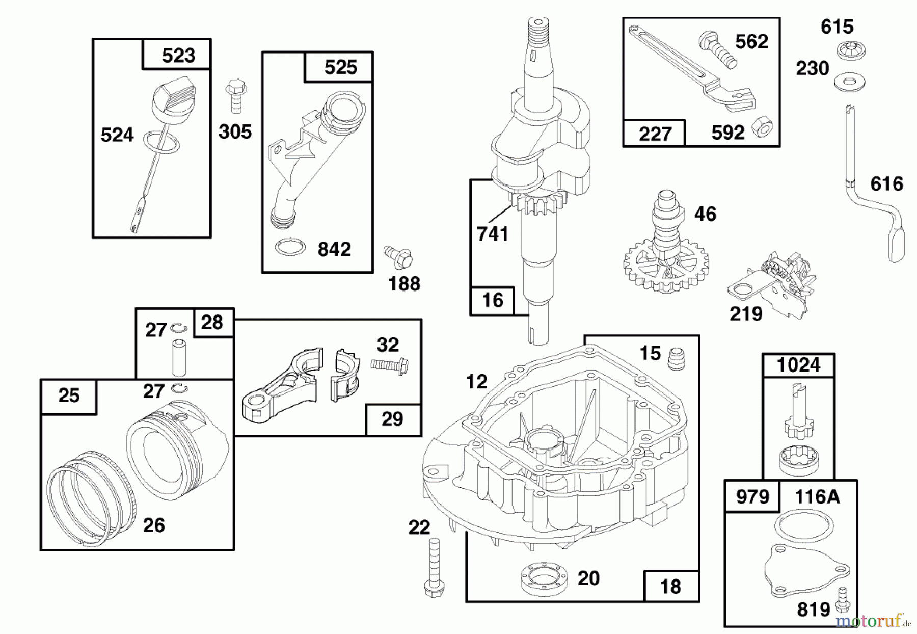  Toro Neu Mowers, Walk-Behind Seite 1 20466 - Toro Lawnmower, 1996 (6900001-6999999) ENGINE GTS 150 (MODEL NO. 20465 ONLY) #2