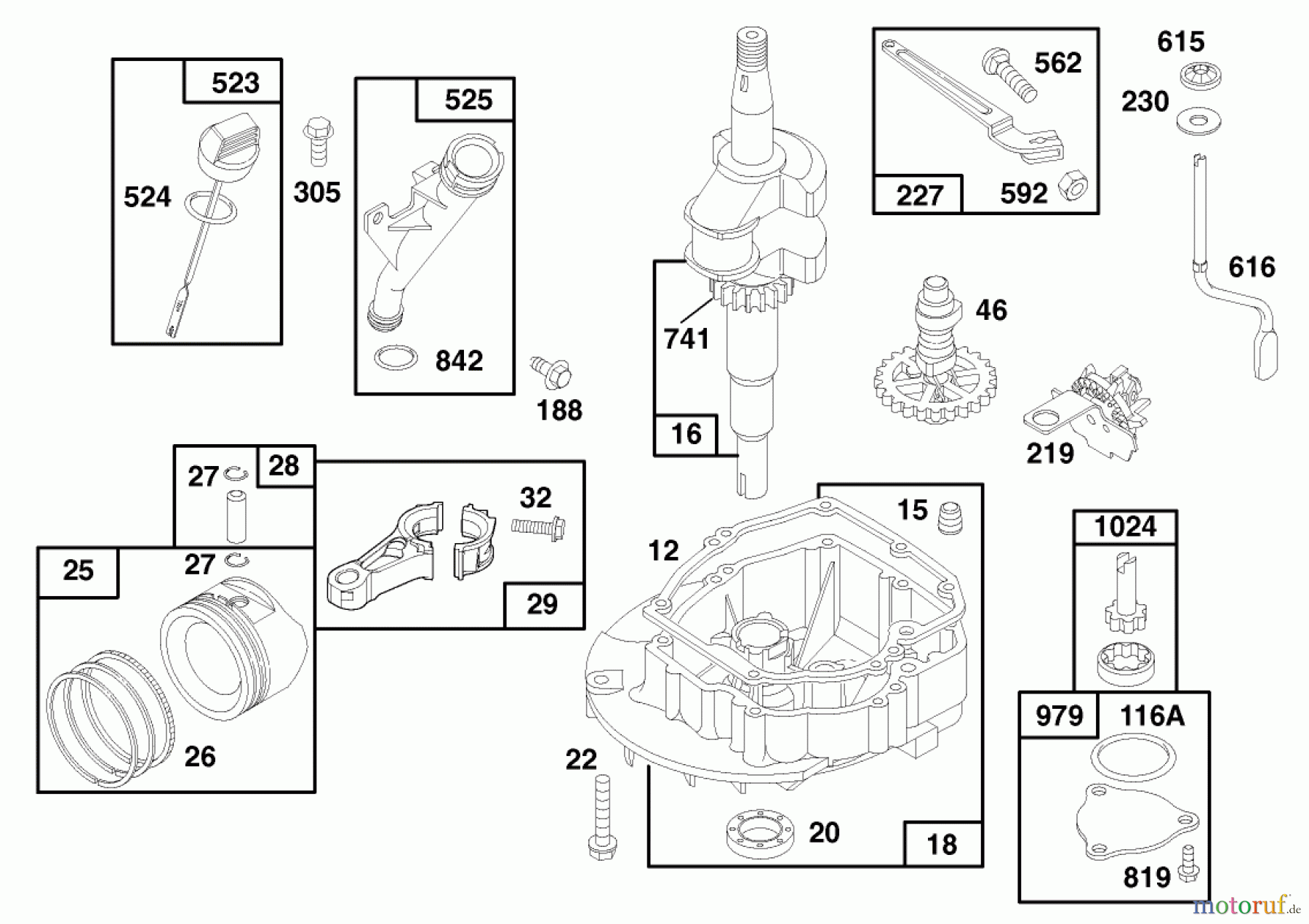  Toro Neu Mowers, Walk-Behind Seite 1 20465 - Toro Lawnmower, 1996 (6900001-6999999) ENGINE GTS 150 (MODEL NO. 20466 ONLY) #2