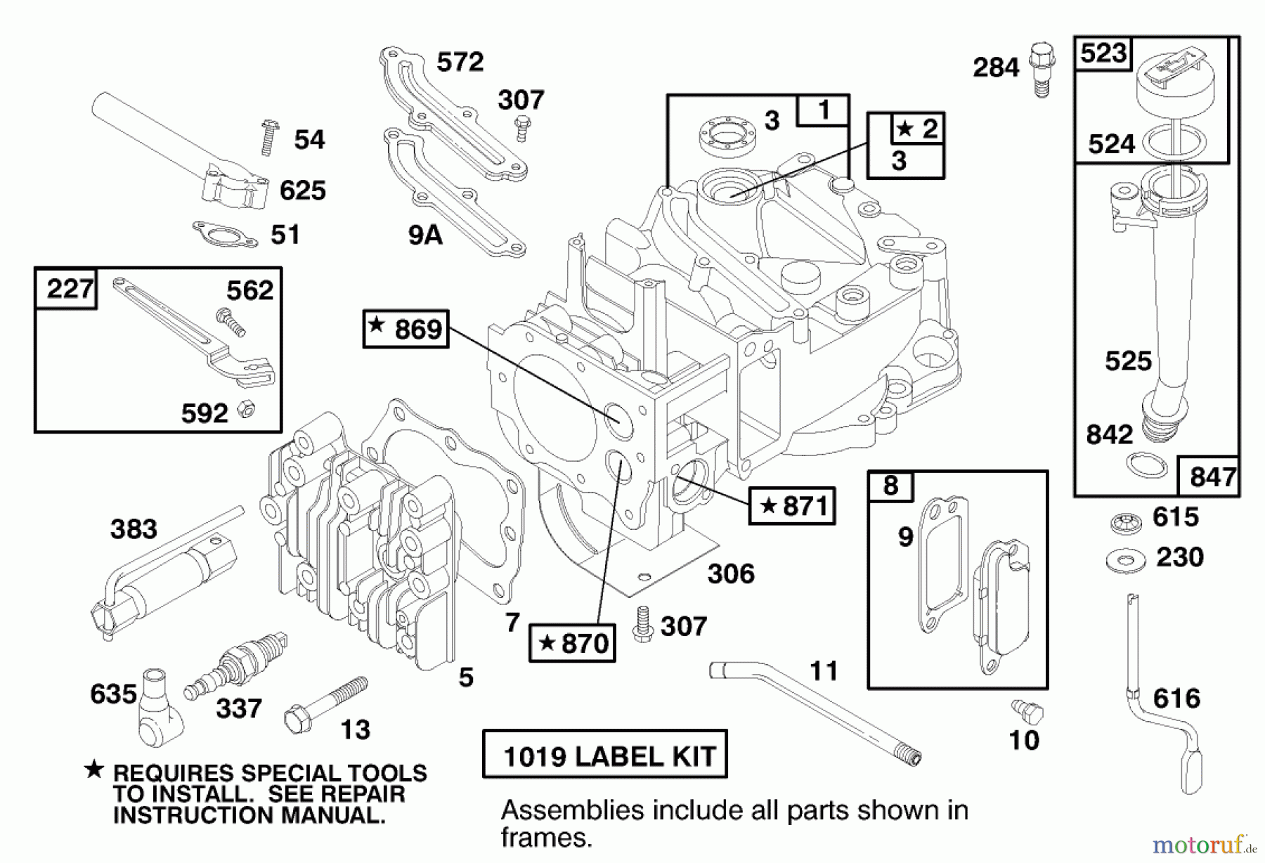  Toro Neu Mowers, Walk-Behind Seite 1 20470 - Toro Super Recycler Lawnmower, 1997 (7900001-7999999) ENGINE BRIGGS & STRATTON MODEL 12H802-0658-01 #1