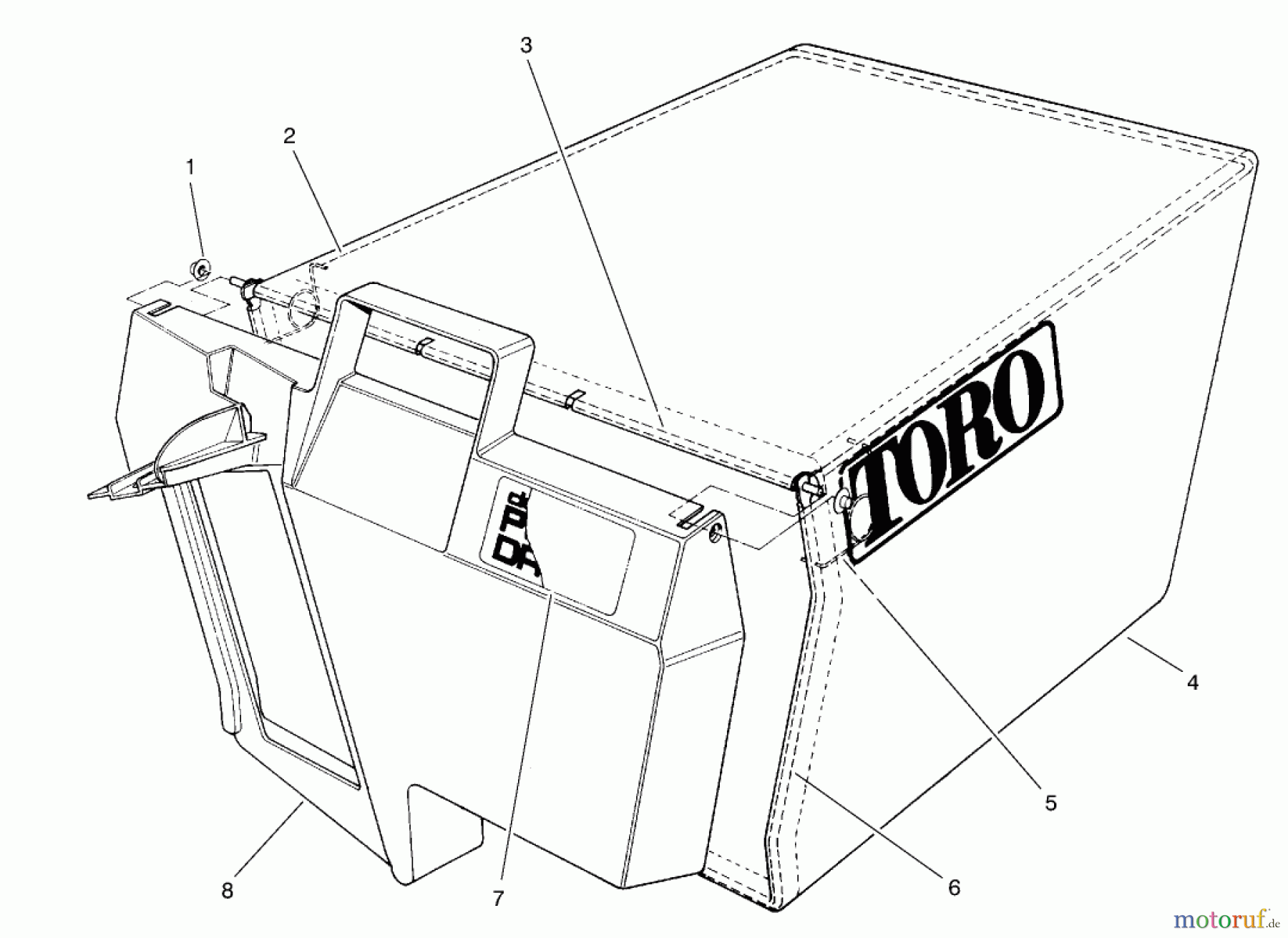  Toro Neu Mowers, Walk-Behind Seite 1 20474 - Toro Super Recycler Lawnmower, 1996 (6900001-6999999) BAG ASSEMBLY PART NO. 11-0189