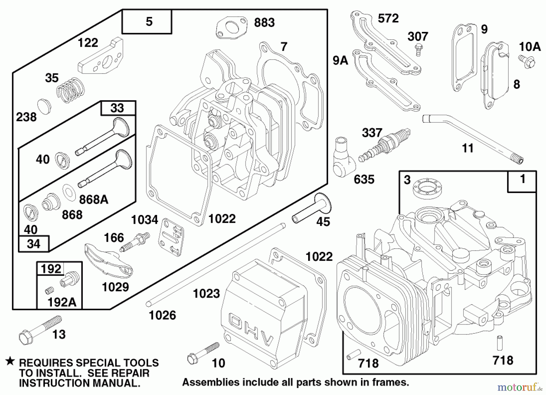  Toro Neu Mowers, Walk-Behind Seite 1 20483 - Toro Lawnmower, 1997 (790000001-799999999) ENGINE GTS 150 (MODEL NO. 20483 ONLY) #1