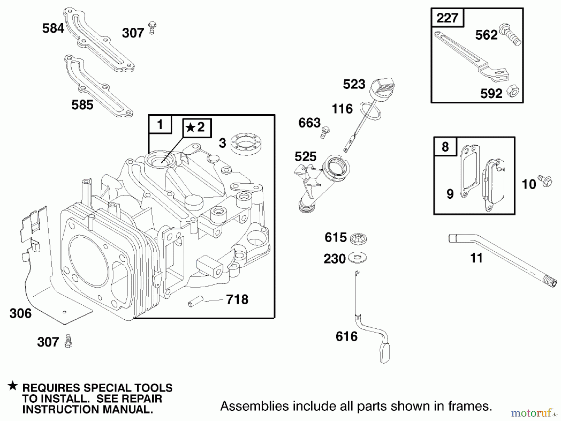  Toro Neu Mowers, Walk-Behind Seite 1 20487 (SR-21OSBB) - Toro Super Recycler Mower, SR-21OSBB, 1998 (8900001-8999999) ENGINE GTS-200 #1
