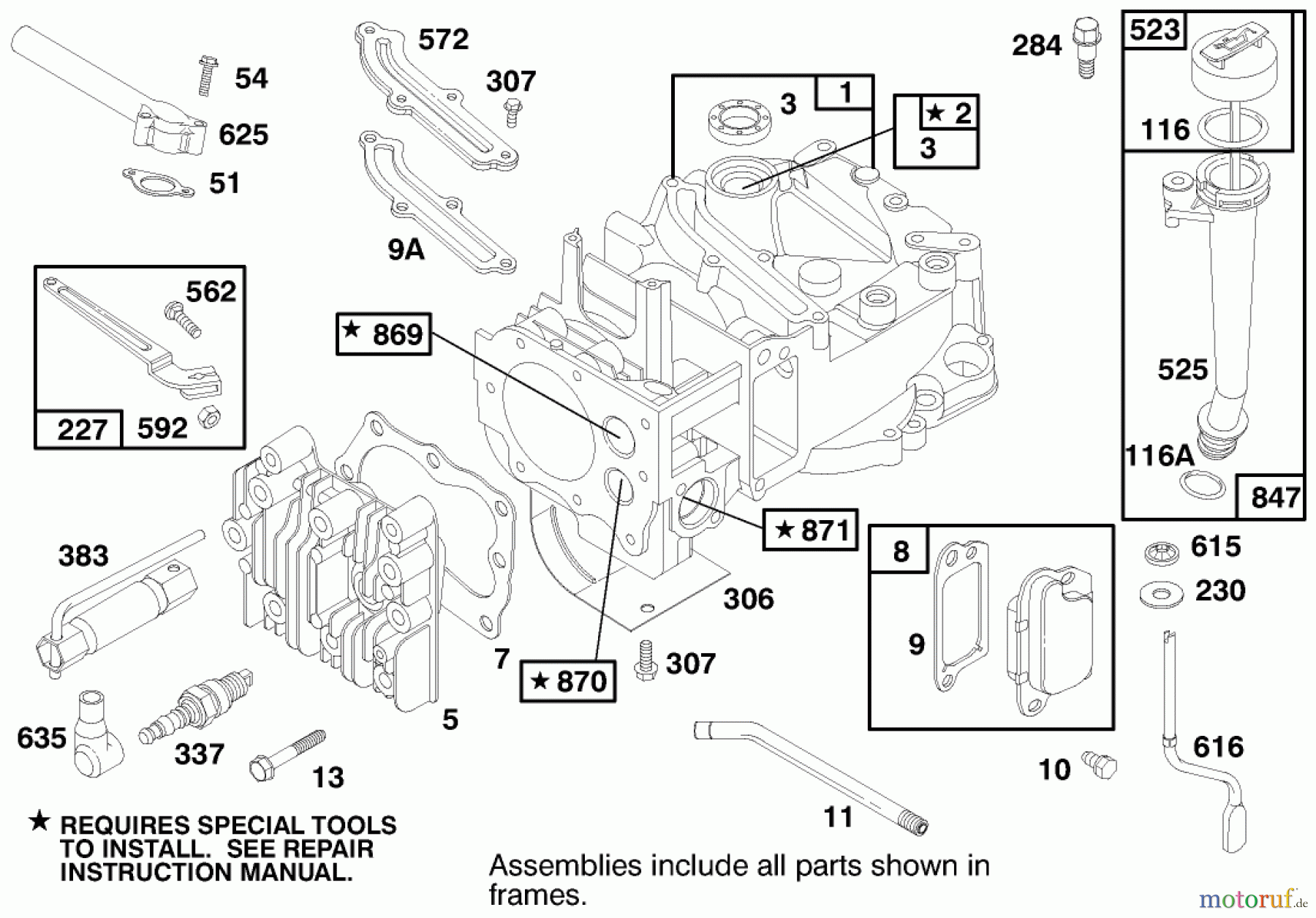  Toro Neu Mowers, Walk-Behind Seite 1 20493 (SR-21P) - Toro Super Recycler Mower, SR-21P, 1998 (8900001-8999999) ENGINE BRIGGS & STRATTON MODEL 12H802-1758-E1 #1