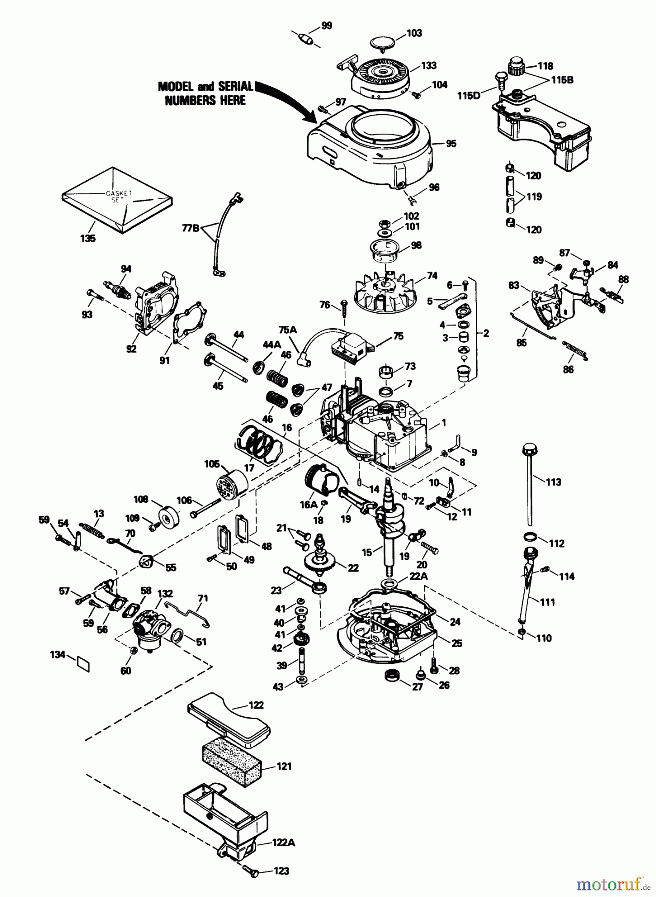  Toro Neu Mowers, Walk-Behind Seite 1 20511 - Toro Lawnmower, 1989 (9000001-9999999) ENGINE MODEL NO. TVS90-43432F