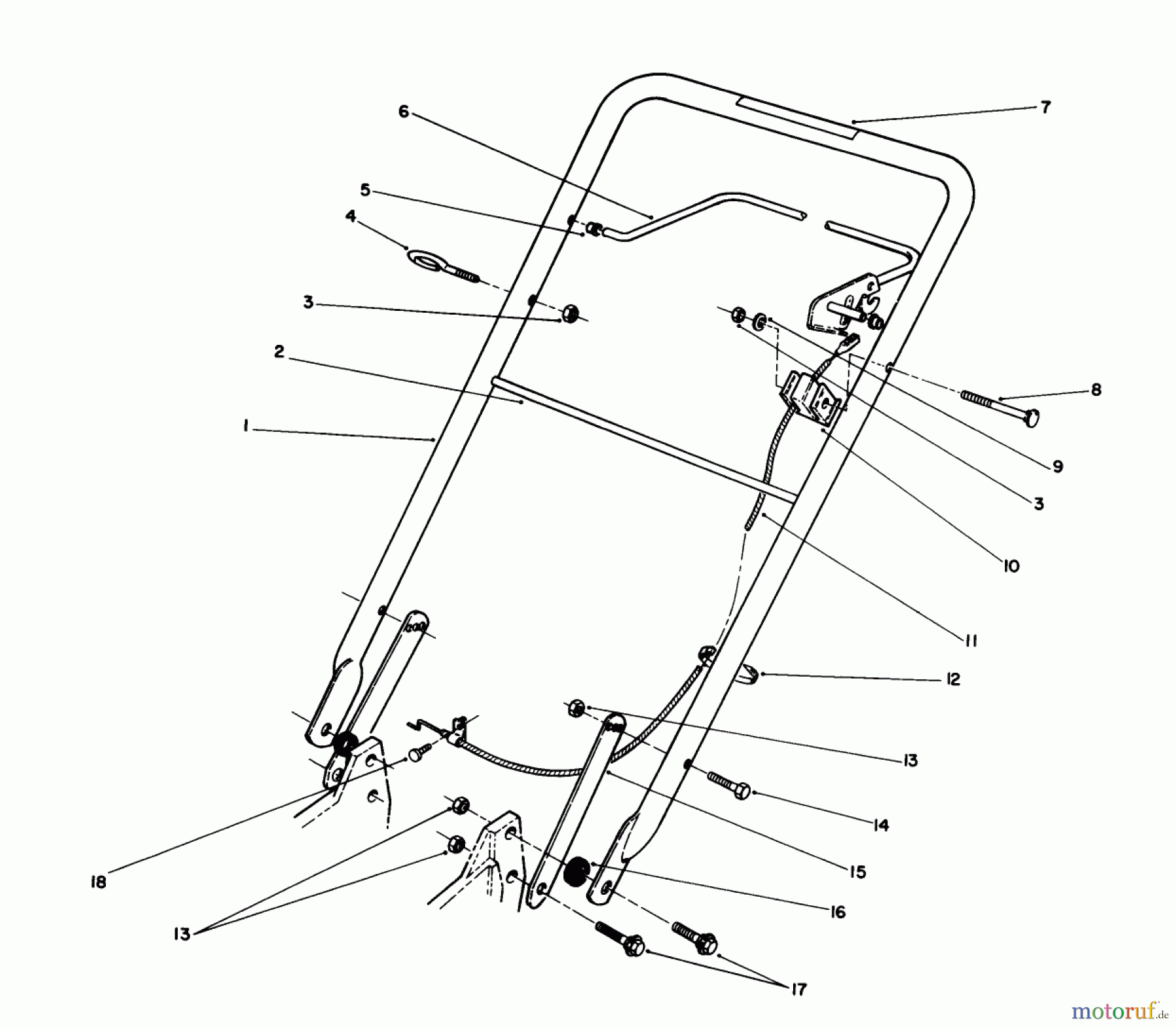  Toro Neu Mowers, Walk-Behind Seite 1 20511 - Toro Lawnmower, 1989 (9000001-9999999) HANDLE ASSEMBLY