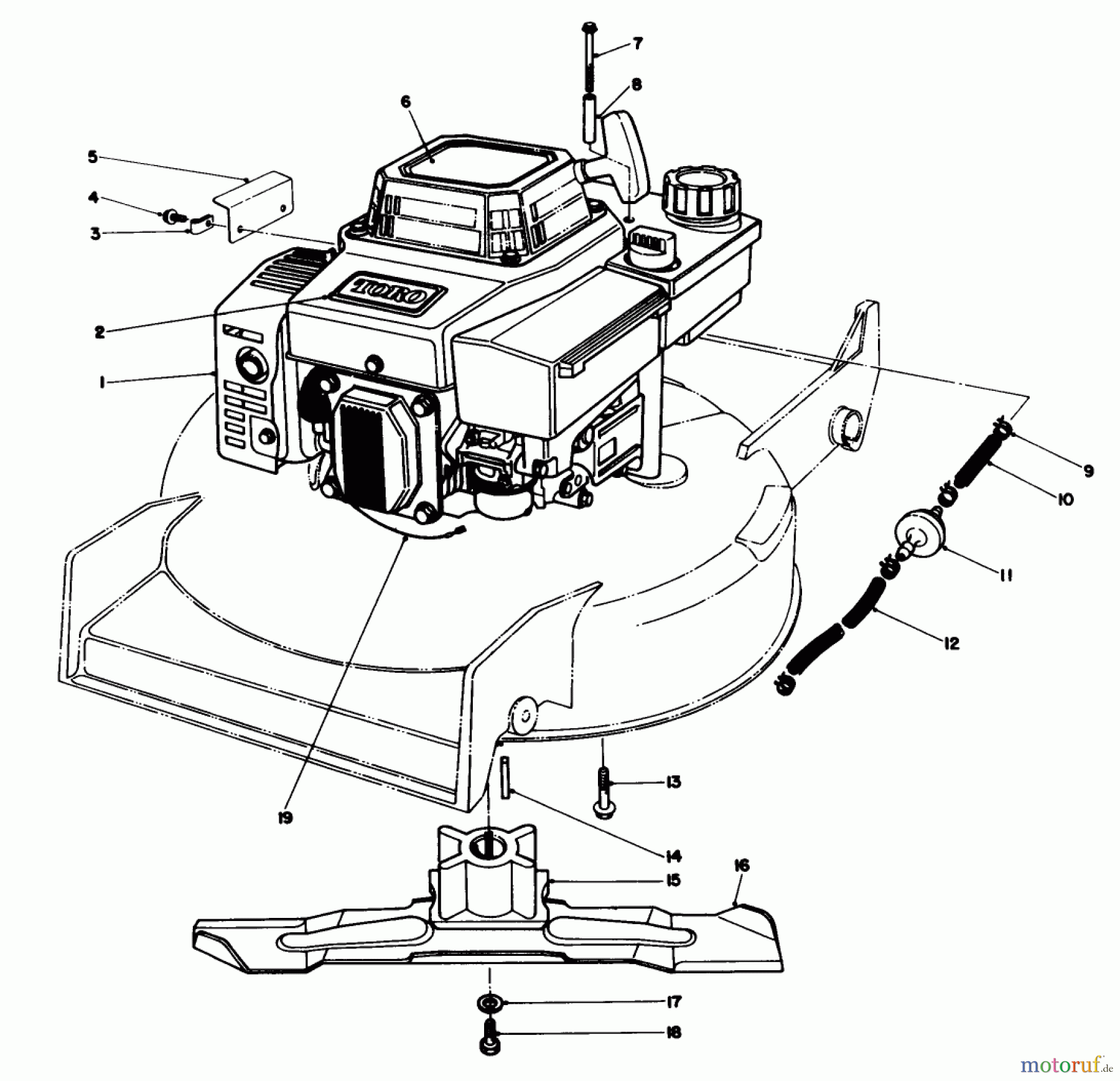  Toro Neu Mowers, Walk-Behind Seite 1 20522C - Toro Lawnmower, 1986 (6000001-6999999) ENGINE ASSEMBLY #1