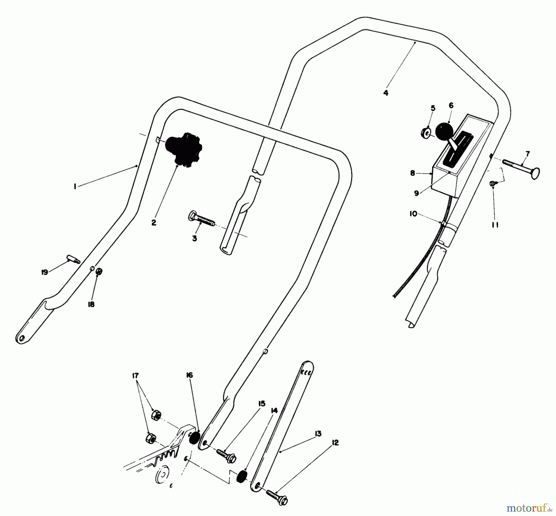  Toro Neu Mowers, Walk-Behind Seite 1 20522C - Toro Lawnmower, 1986 (6000001-6999999) HANDLE ASSEMBLY