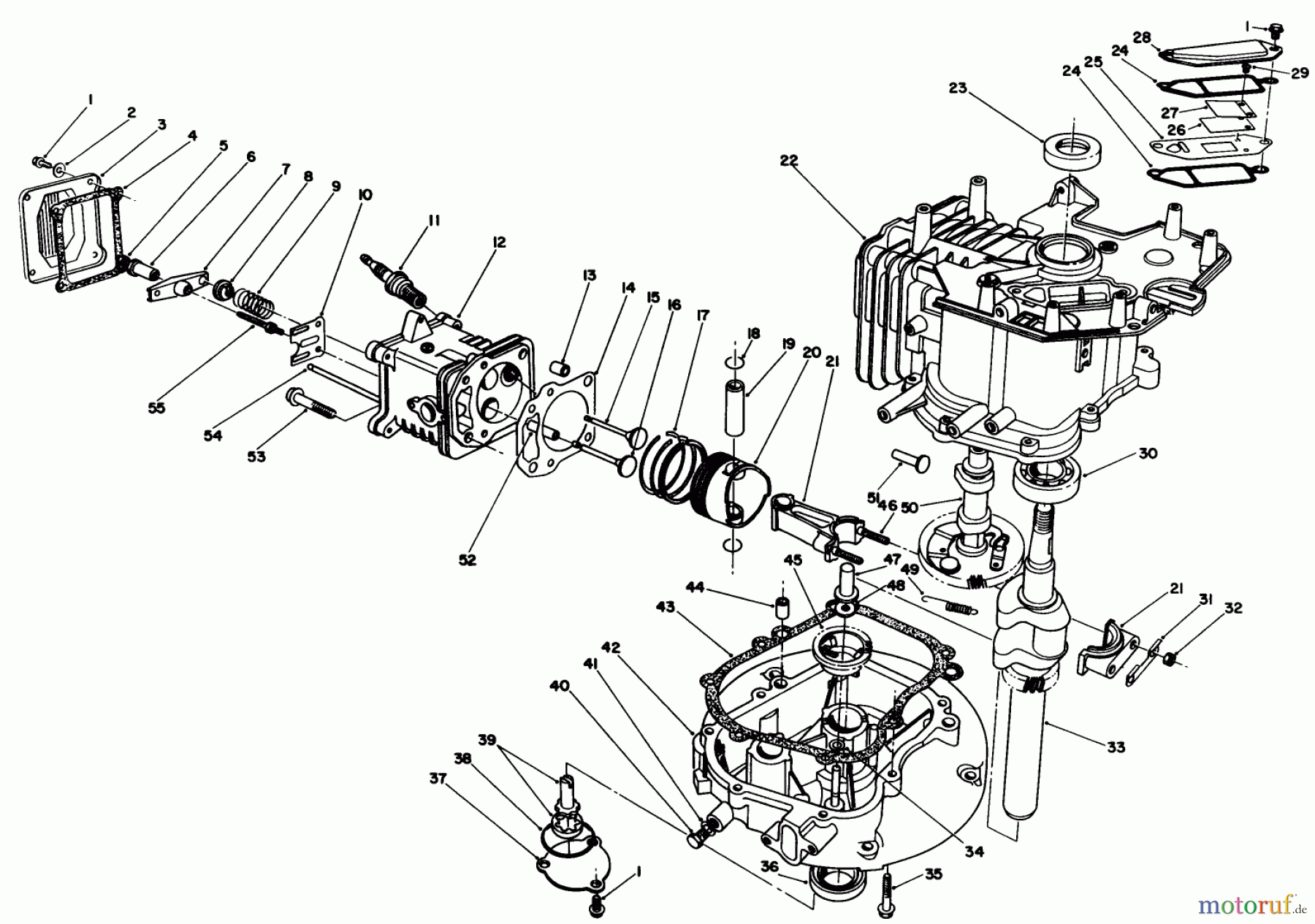  Toro Neu Mowers, Walk-Behind Seite 1 20522C - Toro Lawnmower, 1987 (7000001-7999999) ENGINE ASSEMBLY (ENGINE MODEL NO. VMG6) #2