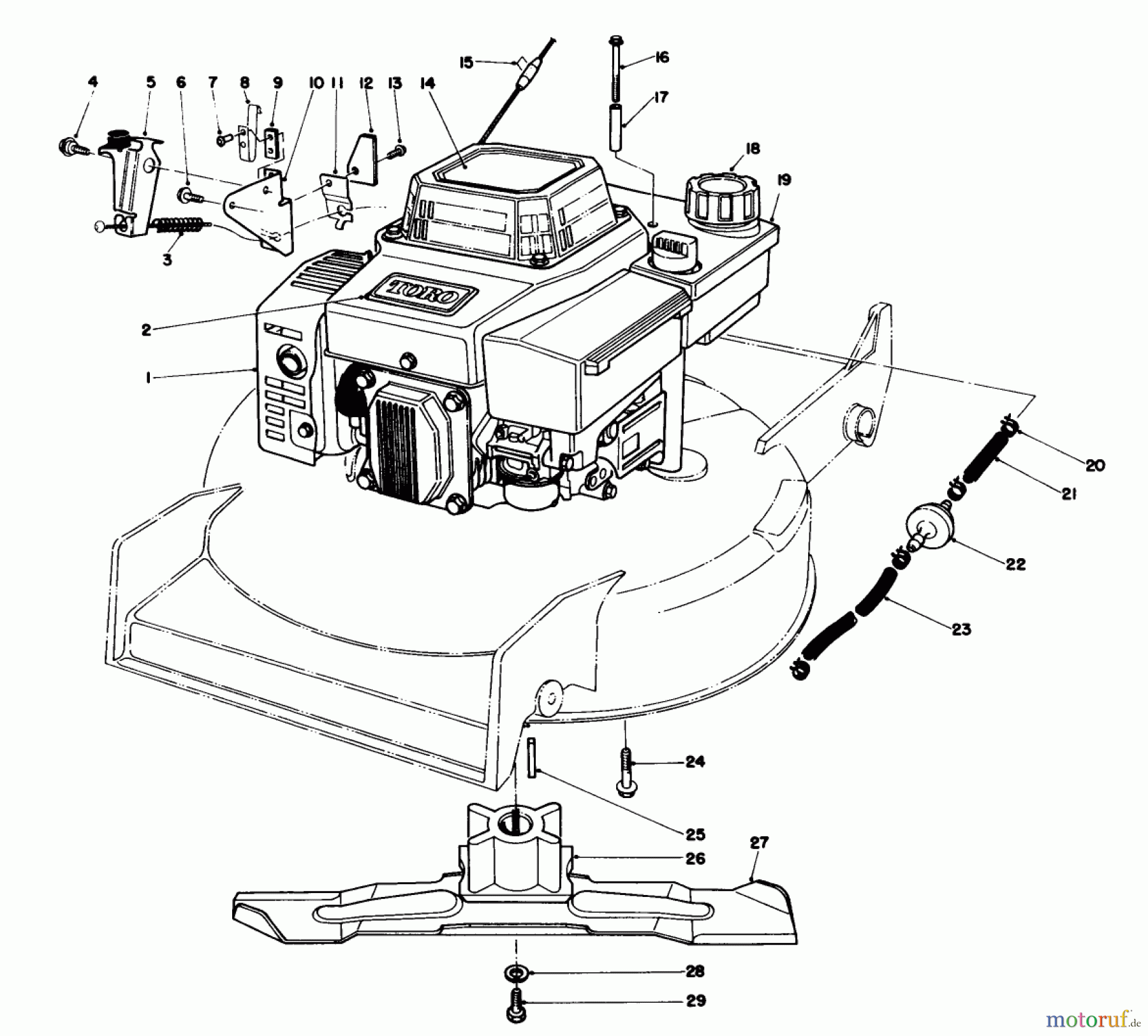  Toro Neu Mowers, Walk-Behind Seite 1 20526 - Toro Lawnmower, 1986 (6000001-6999999) ENGINE ASSEMBLY #1