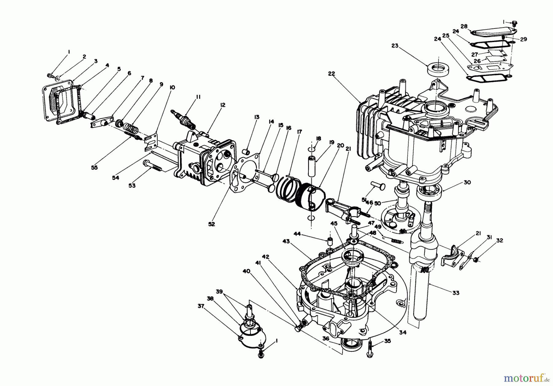  Toro Neu Mowers, Walk-Behind Seite 1 20526 - Toro Lawnmower, 1988 (8000001-8999999) ENGINE ASSEMBLY (MODEL NO. VMH7)