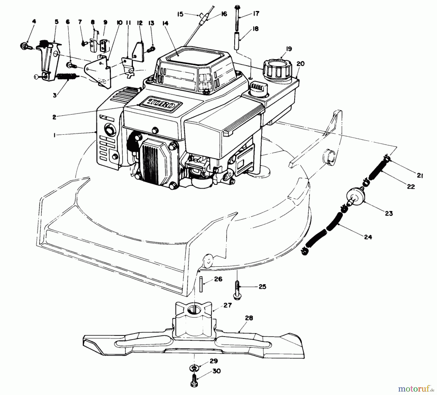  Toro Neu Mowers, Walk-Behind Seite 1 20526C - Toro Lawnmower, 1987 (7000001-7999999) ENGINE ASSEMBLY (MODEL NO. VMG6) #1