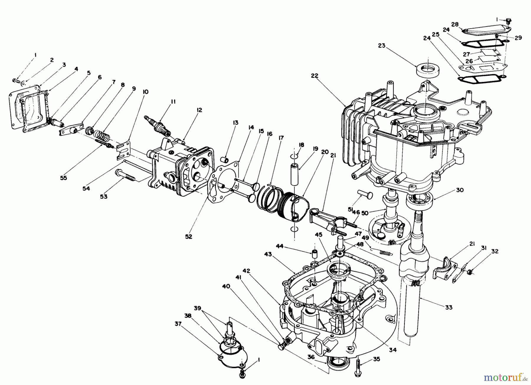  Toro Neu Mowers, Walk-Behind Seite 1 20526C - Toro Lawnmower, 1989 (9000001-9999999) ENGINE ASSEMBLY (MODEL NO. VMG6)
