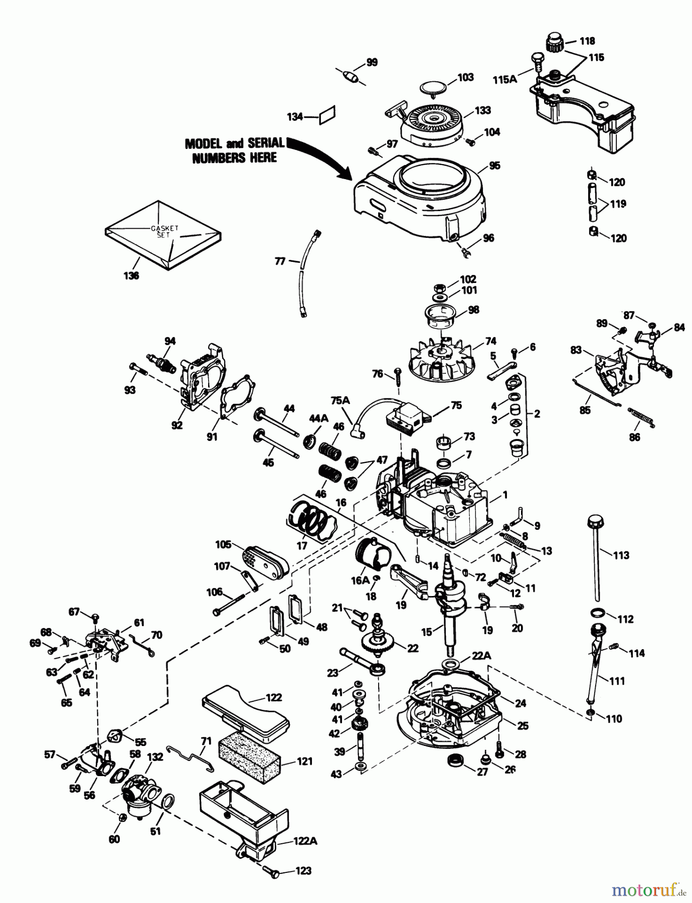  Toro Neu Mowers, Walk-Behind Seite 1 20531 - Toro Lawnmower, 1988 (8000001-8999999) ENGINE MODEL NO. TVS105-53108F