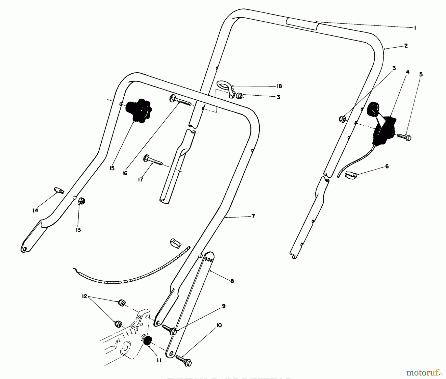  Toro Neu Mowers, Walk-Behind Seite 1 20531 - Toro Lawnmower, 1988 (8000001-8999999) HANDLE ASSEMBLY