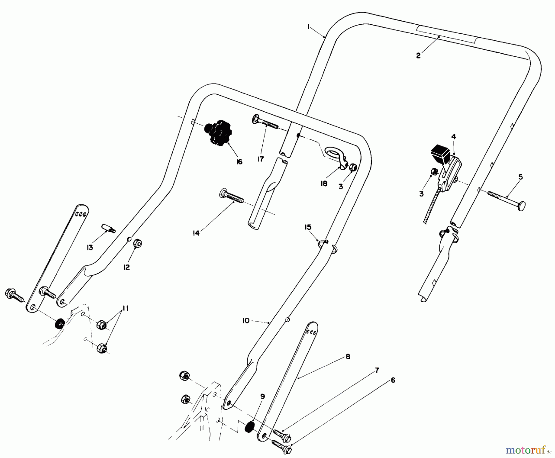  Toro Neu Mowers, Walk-Behind Seite 1 20561 - Toro Lawnmower, 1990 (0000001-0999999) HANDLE ASSEMBLY