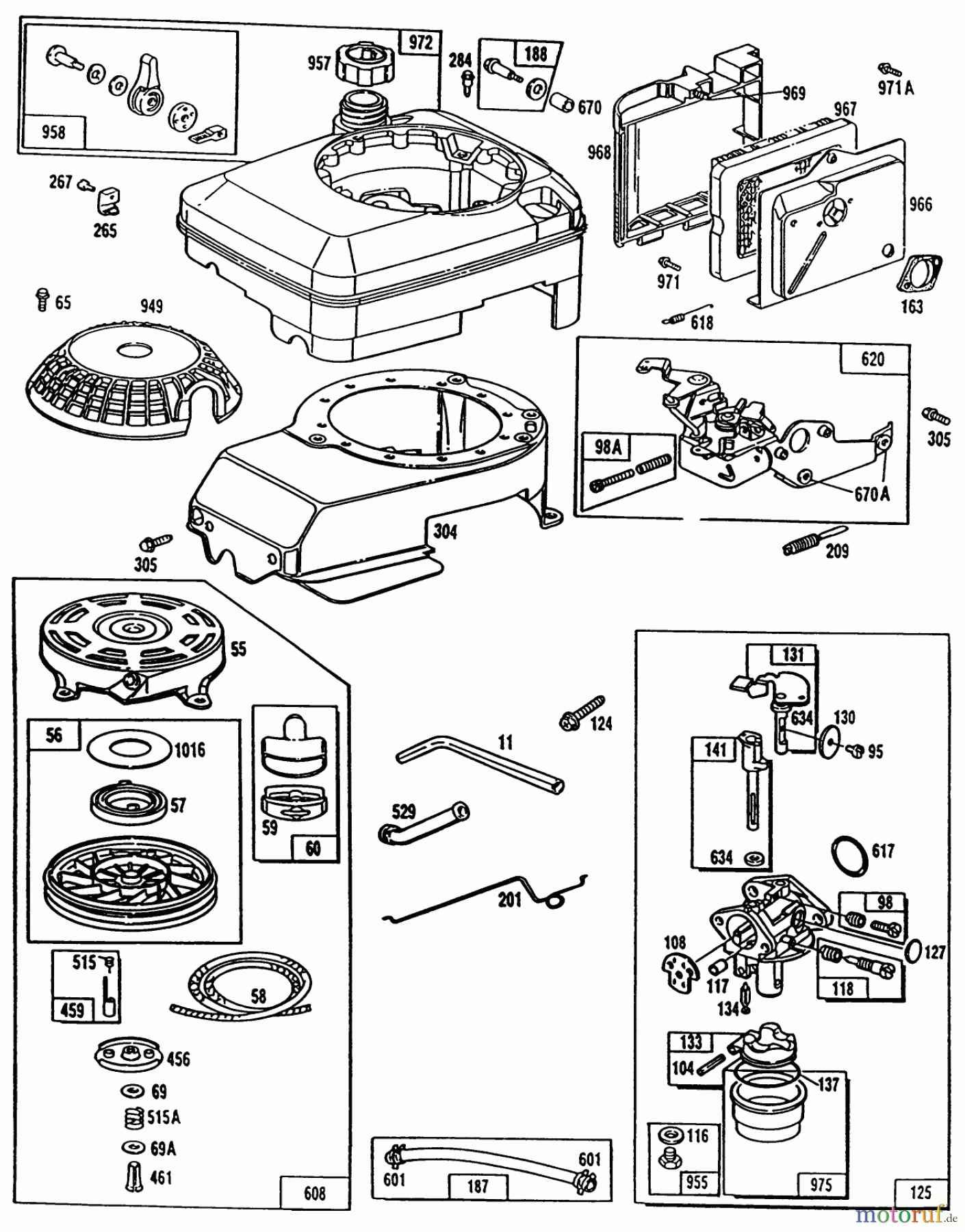  Toro Neu Mowers, Walk-Behind Seite 1 20563 - Toro Lawnmower, 1990 (0000001-0999999) ENGINE BRIGGS & STRATTON MODEL NO. 124702-3115-01 #2